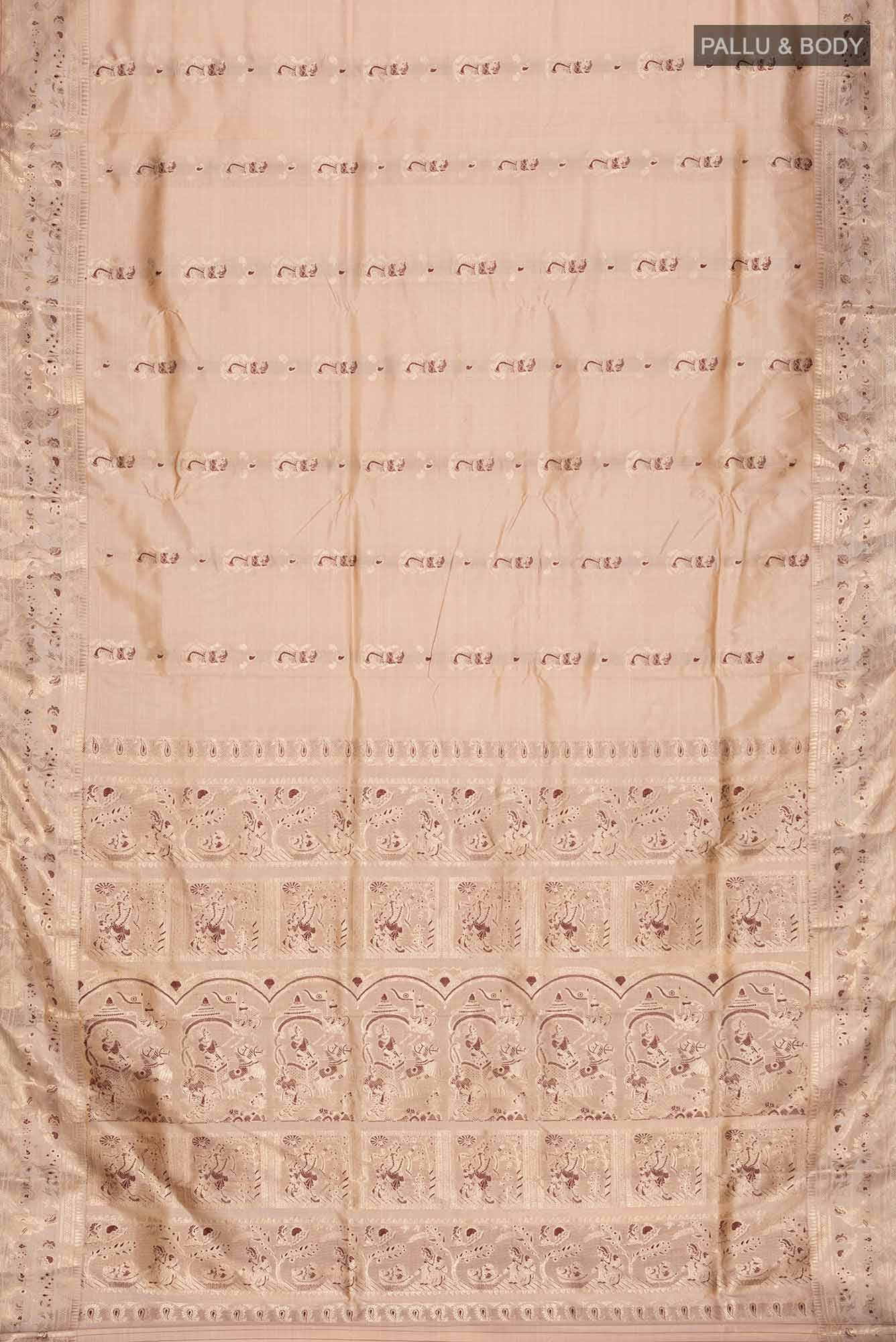 Beige Baluchari Silk Saree
