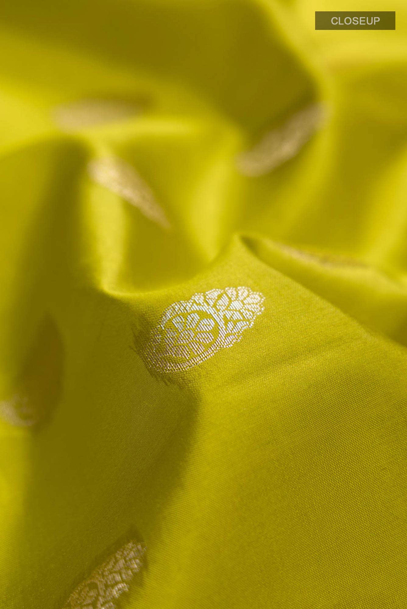 Green Banarasi Raw Silk Saree