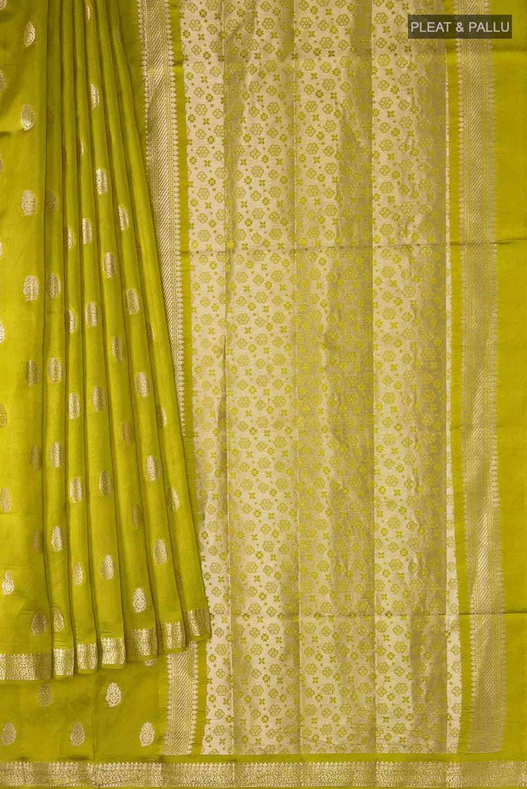 Green Banarasi Raw Silk Saree
