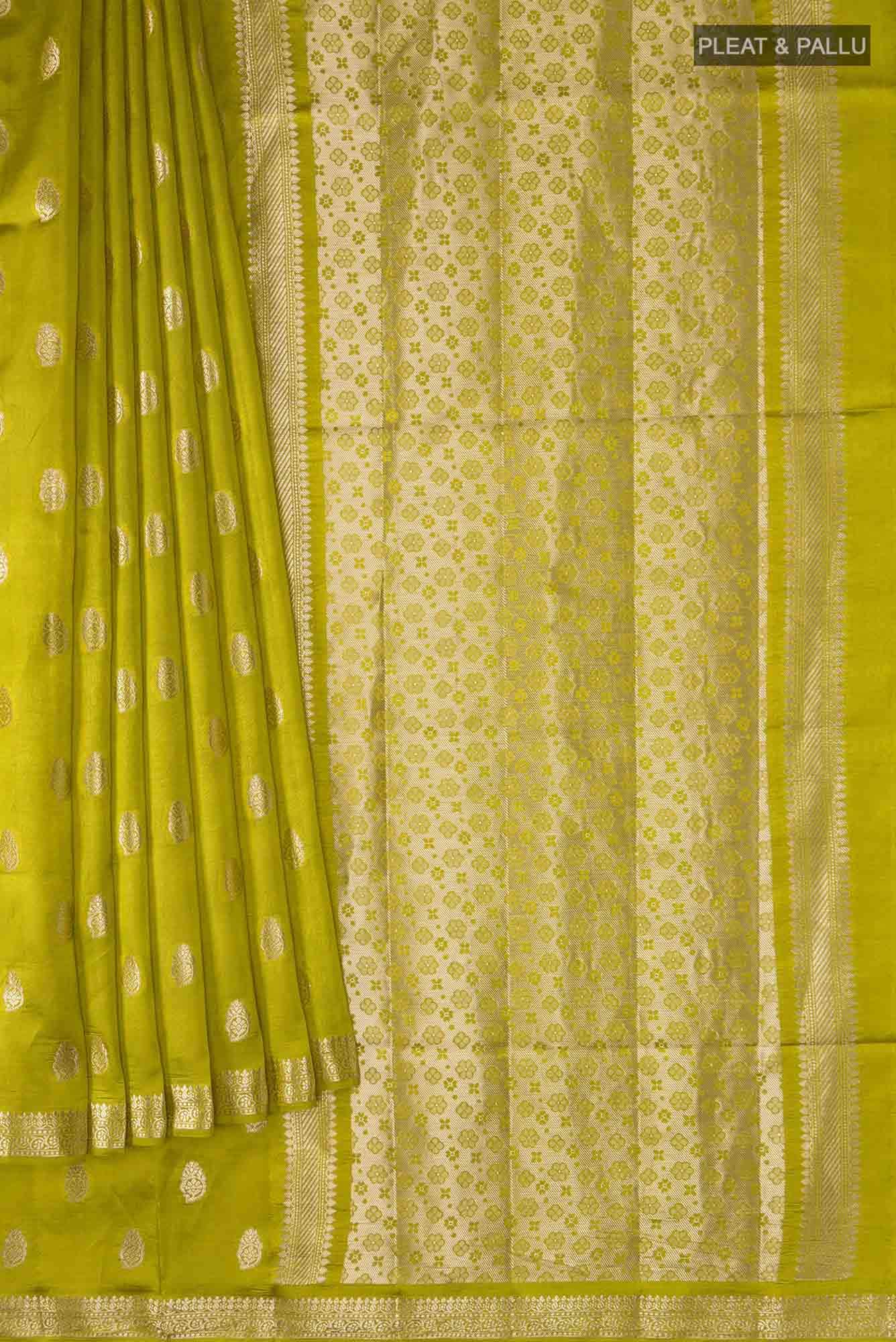 Green Banarasi Raw Silk Saree
