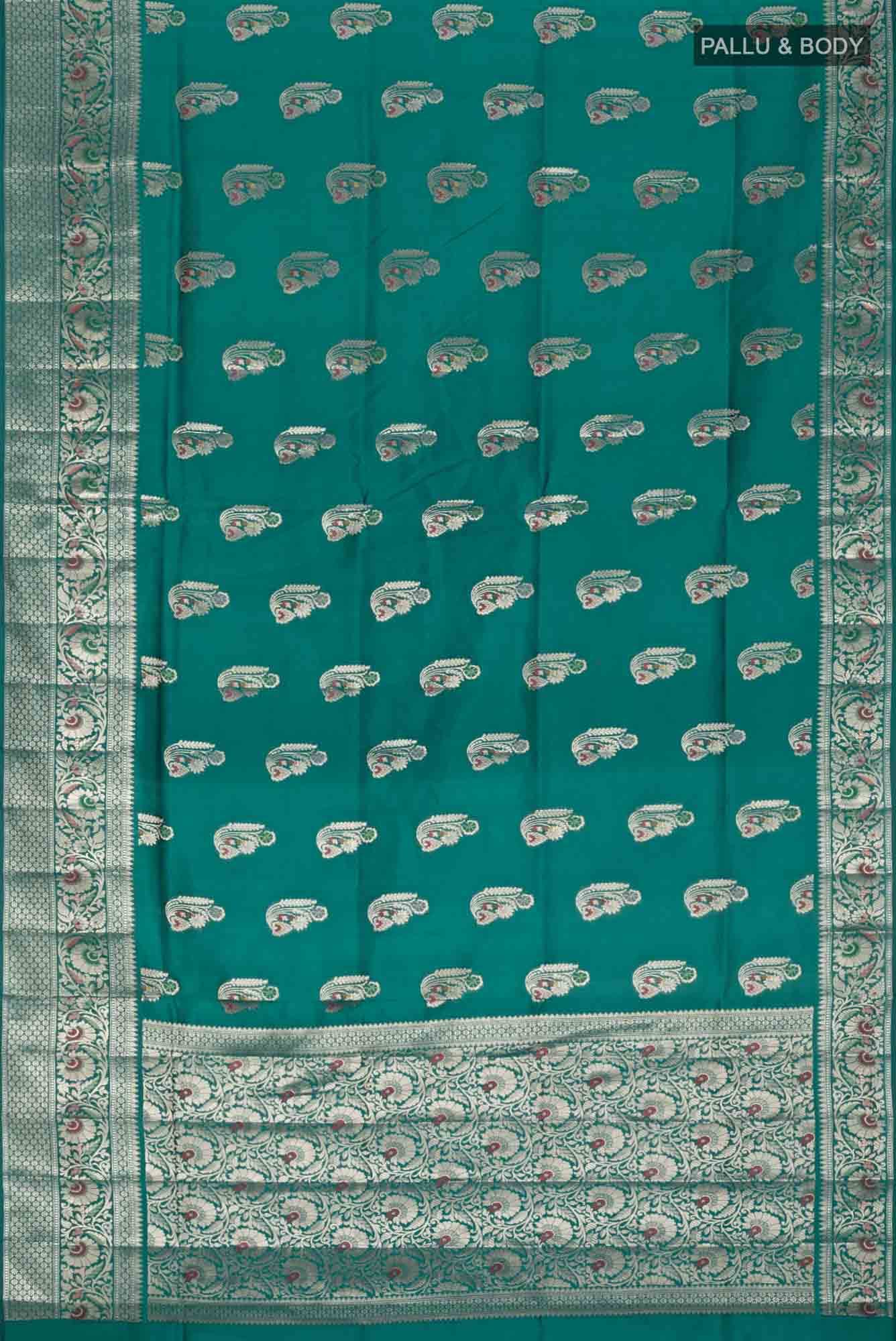 Green Banarasi Raw Silk Saree