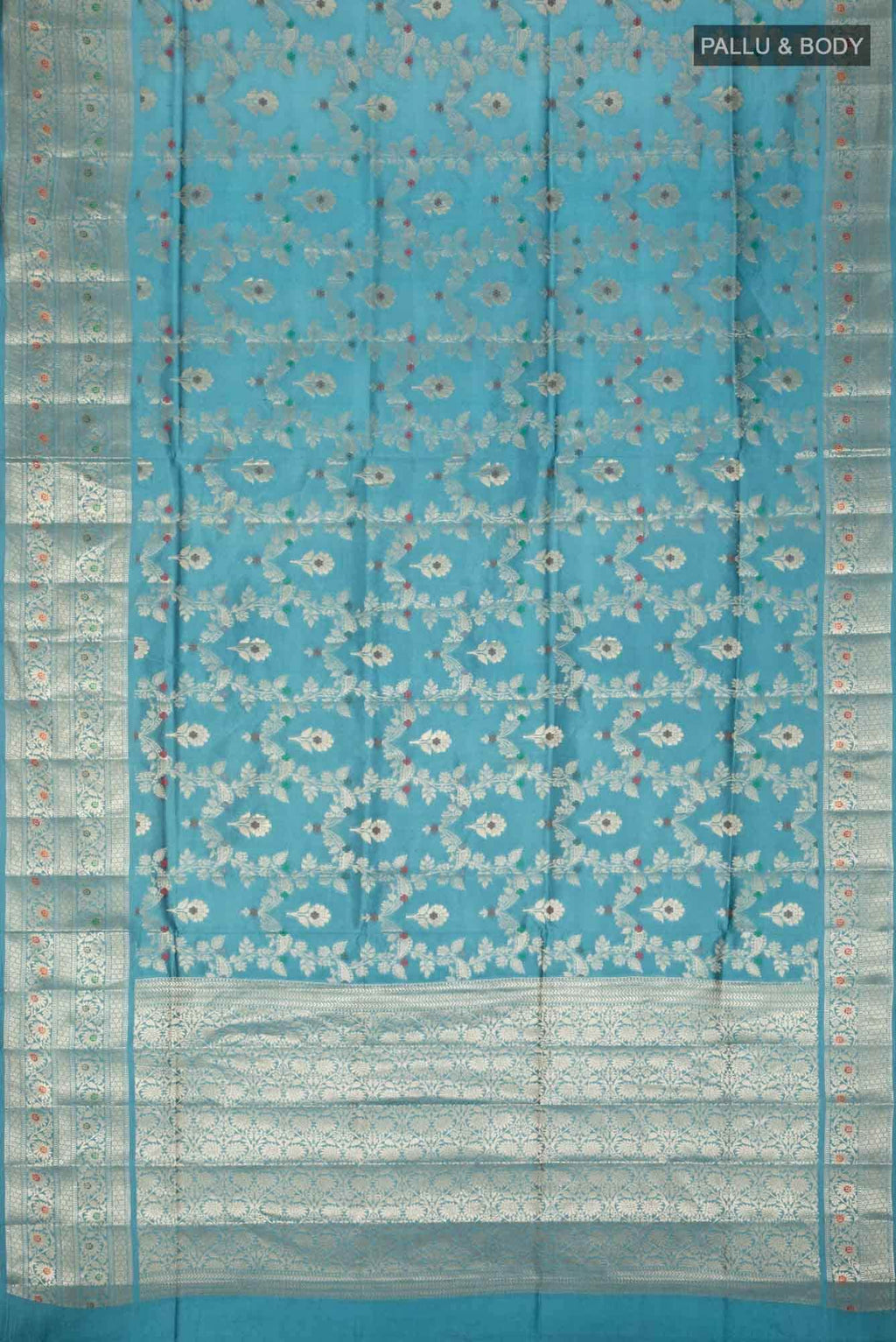 Blue Banarasi Raw Silk Saree