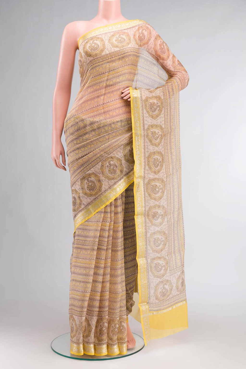 Beige Kota Silk Saree