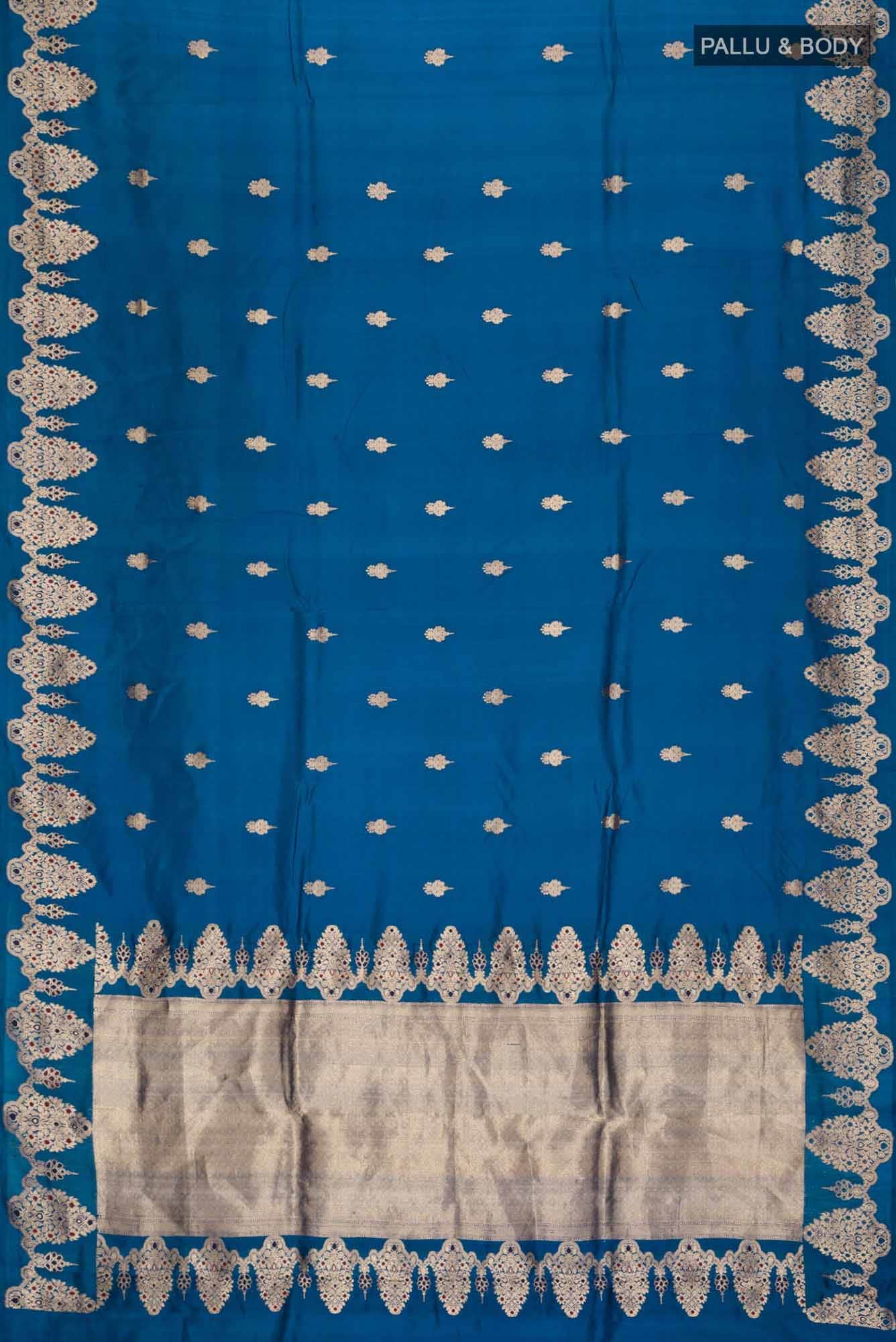 Blue Banarasi Katan Silk Saree