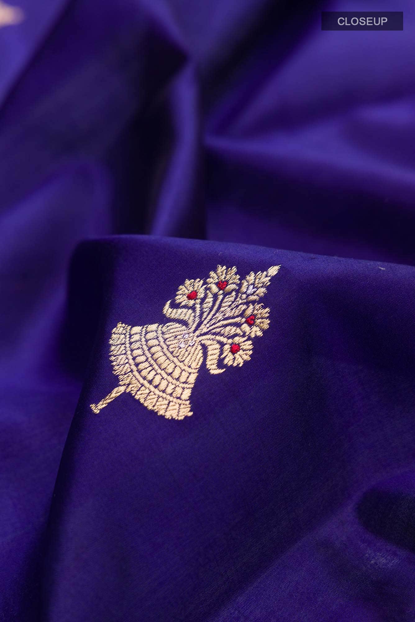 Blue Banarasi Katan Silk Saree