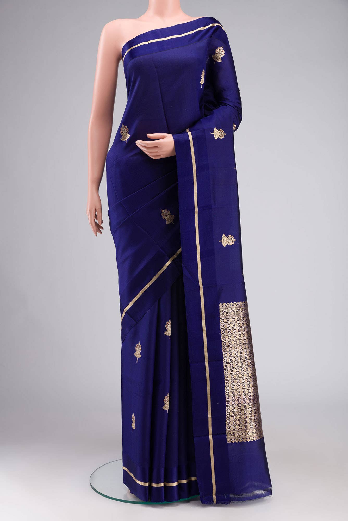 Blue Banarasi Katan Silk Saree