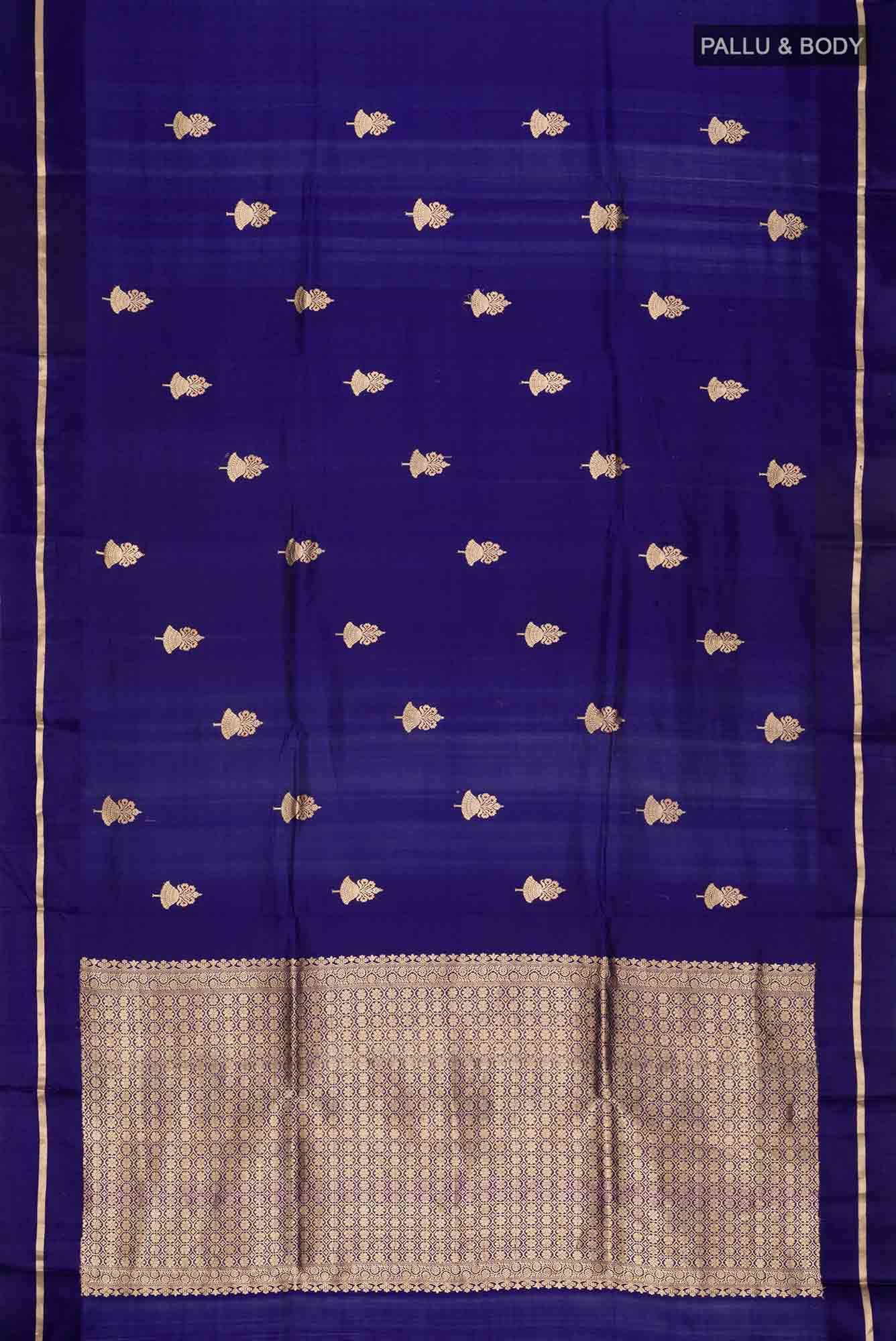 Blue Banarasi Katan Silk Saree