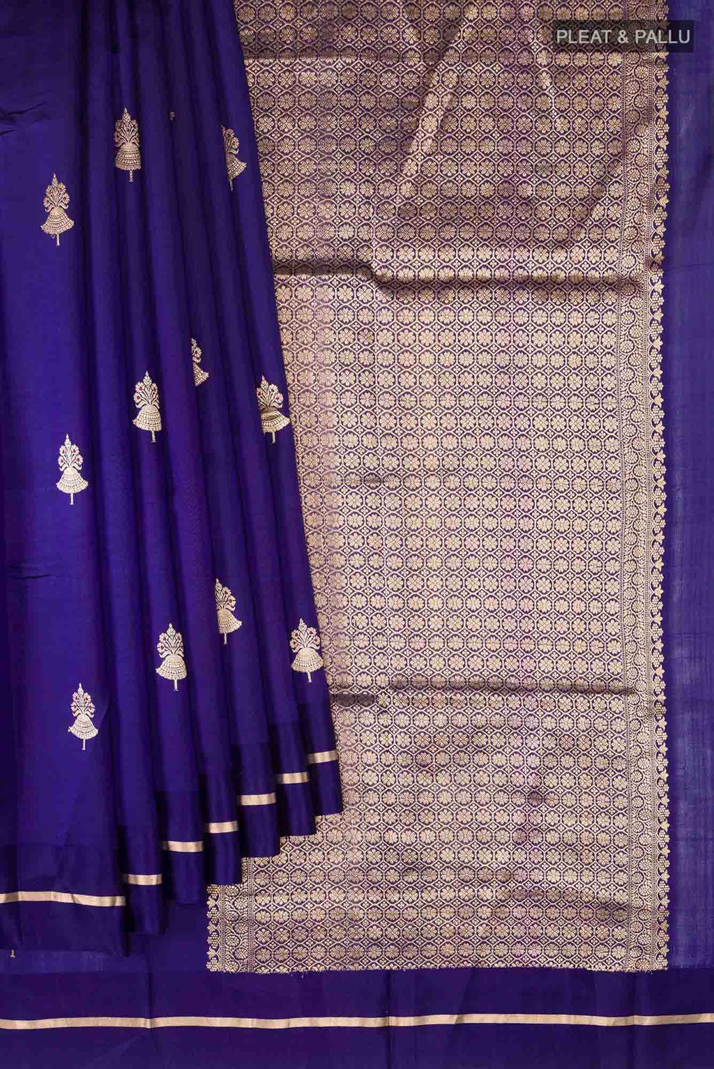 Blue Banarasi Katan Silk Saree