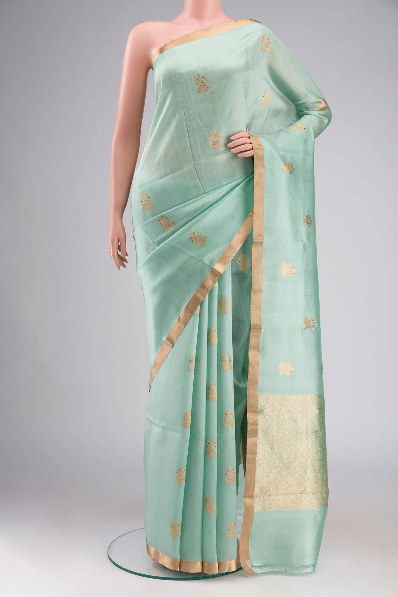 Green Banarasi Katan Silk Saree