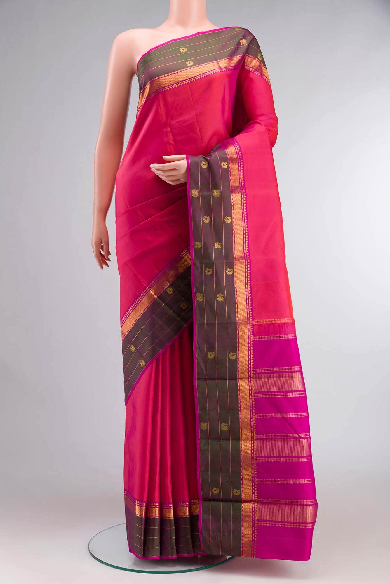 Pink Kanchipuram Silk Saree