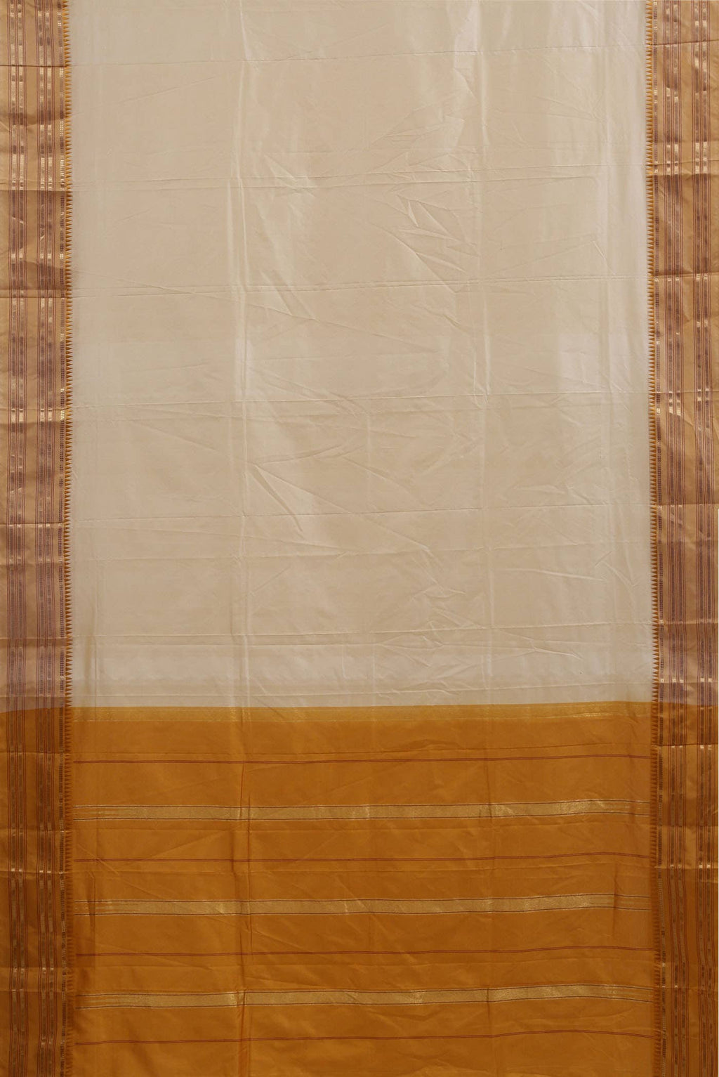 Cream Narayanpet Silk Saree