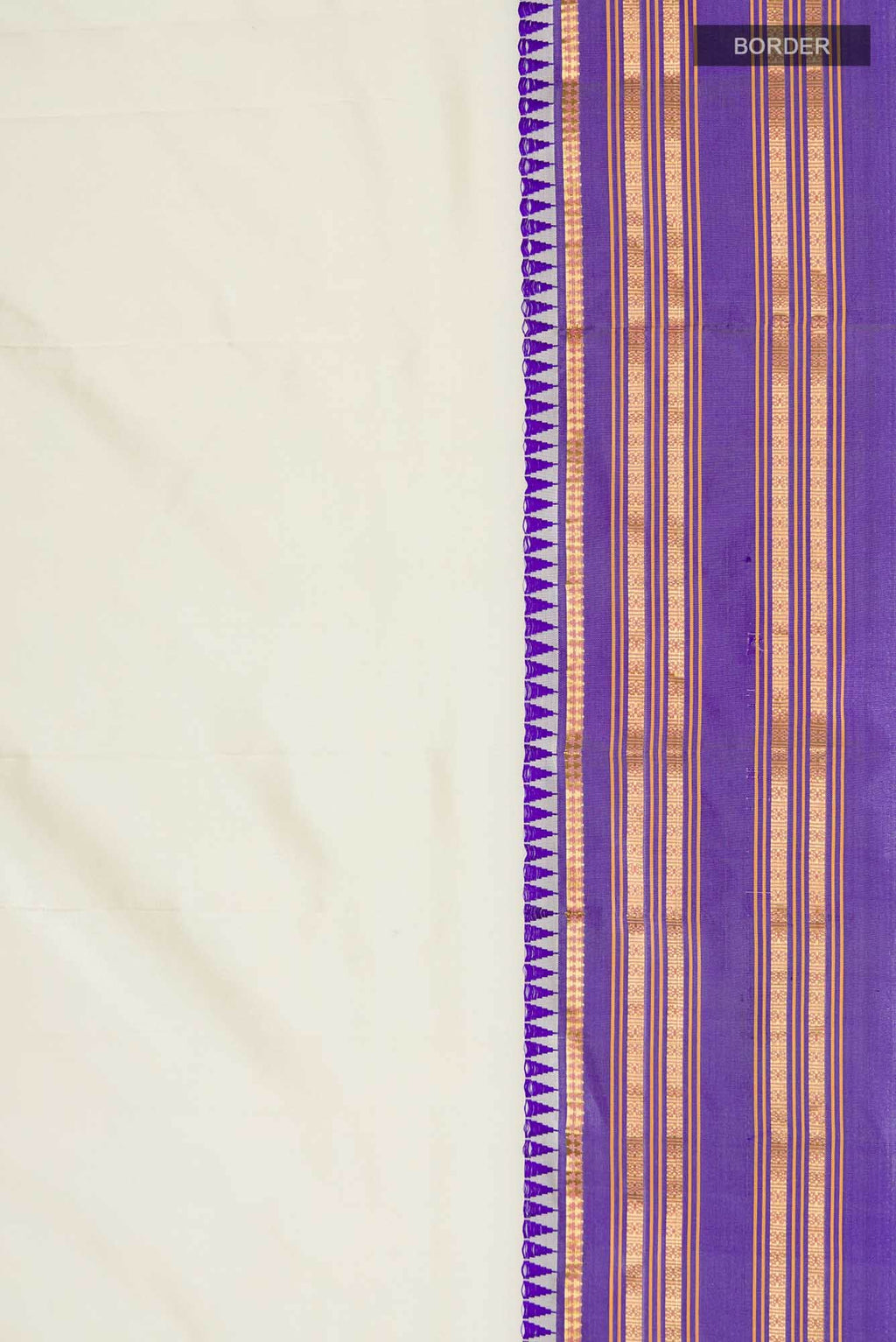 Cream Narayanpet Silk Saree
