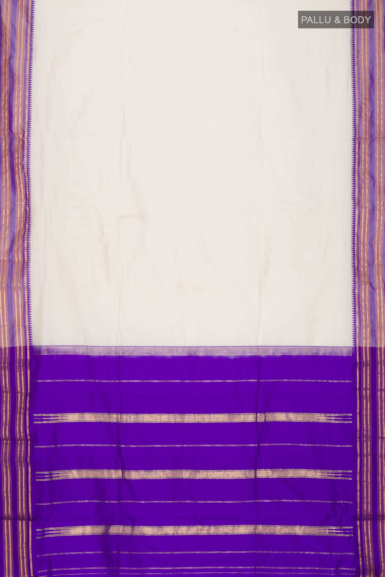 Cream Narayanpet Silk Saree