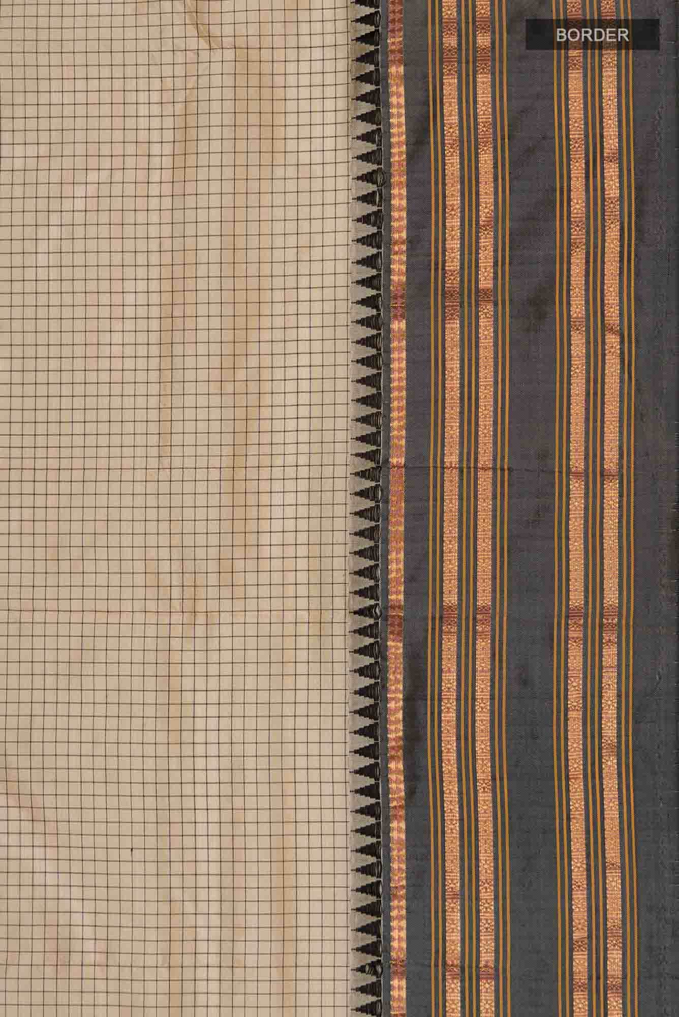 Beige Narayanpet Silk Saree