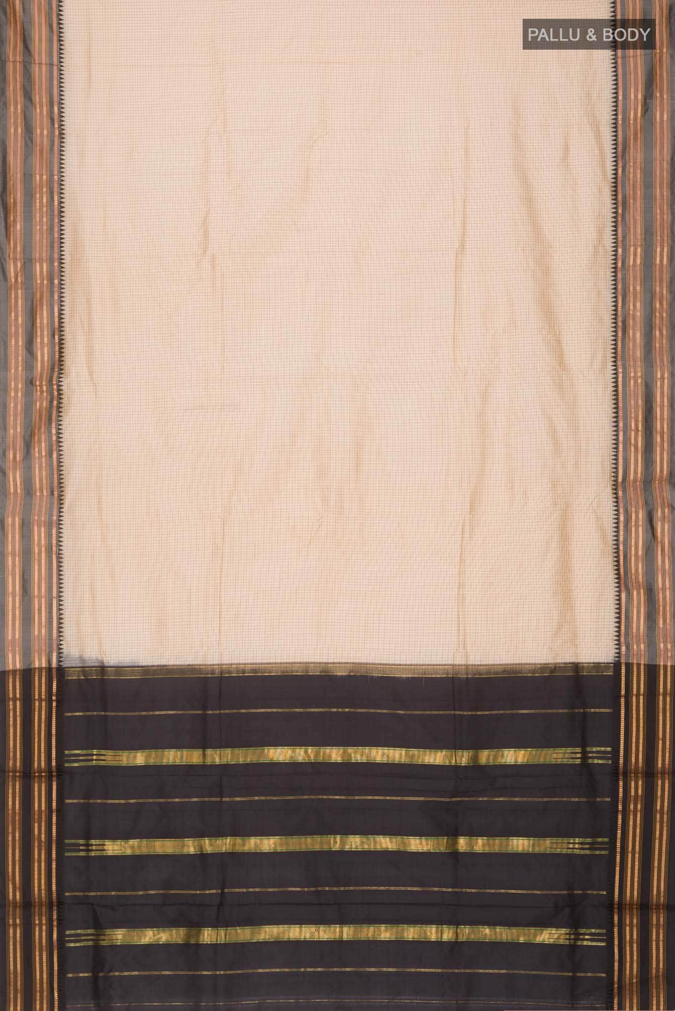 Beige Narayanpet Silk Saree