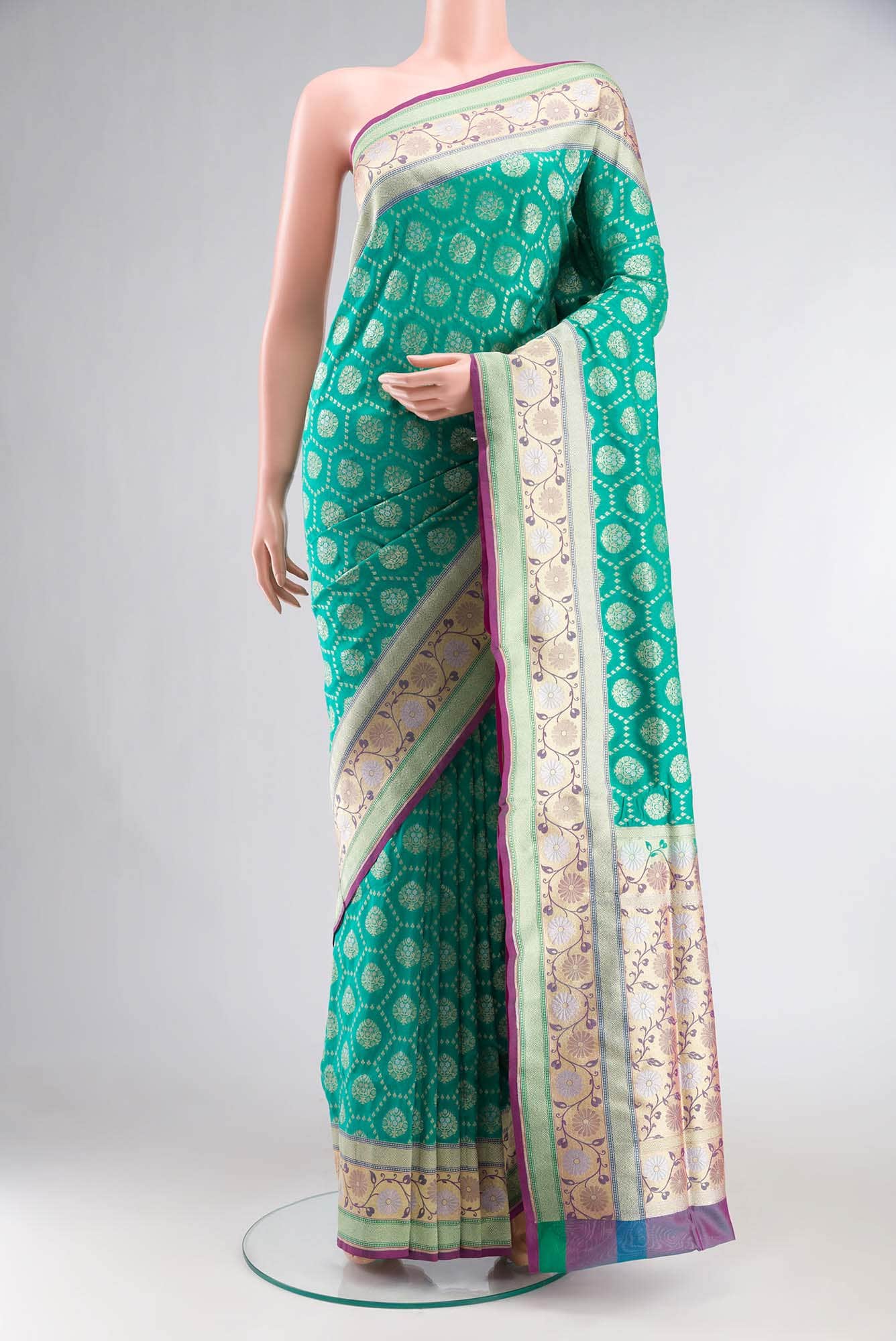 Green Banarasi Silk Saree