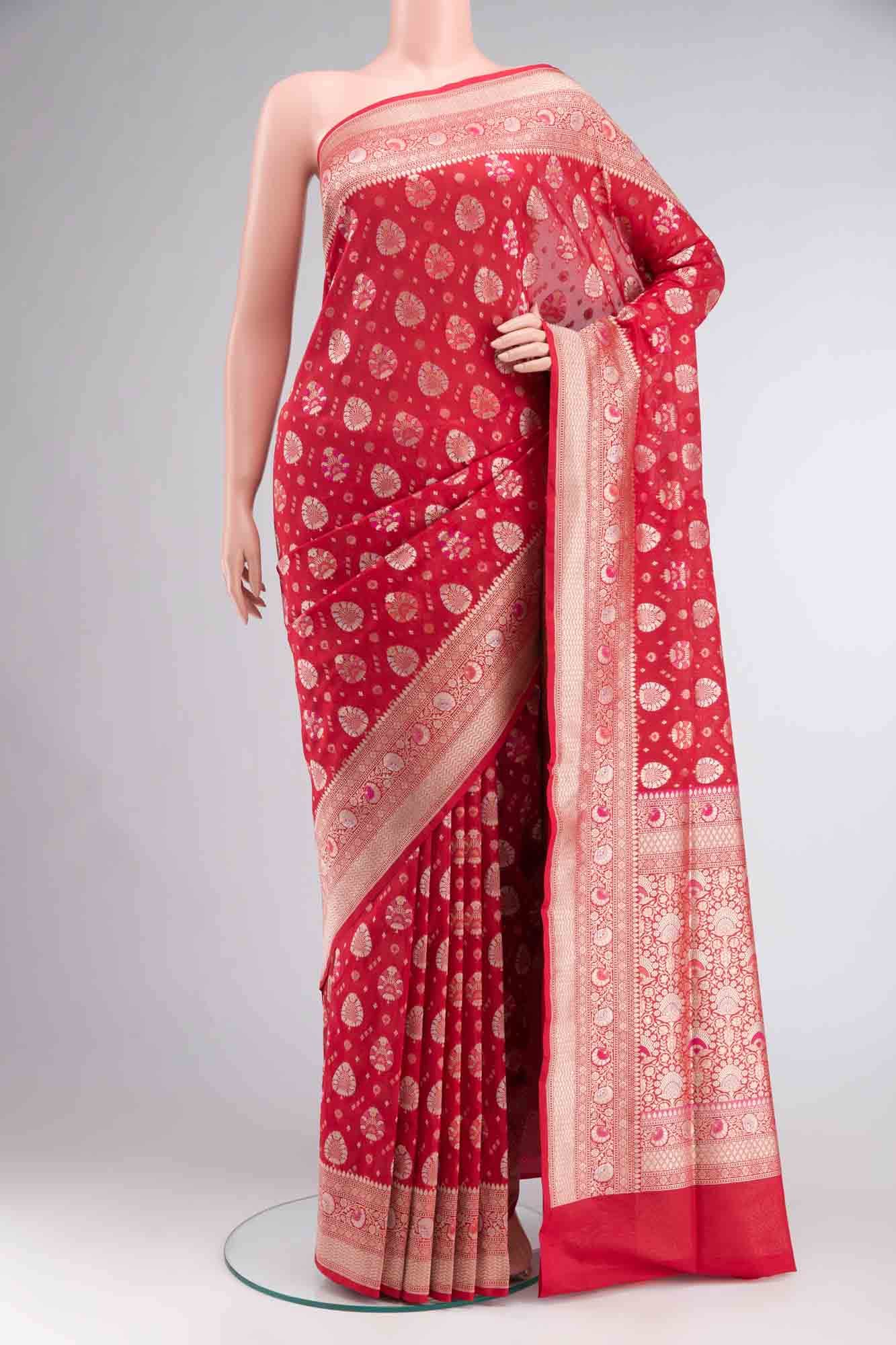 Red Banarasi Silk Saree