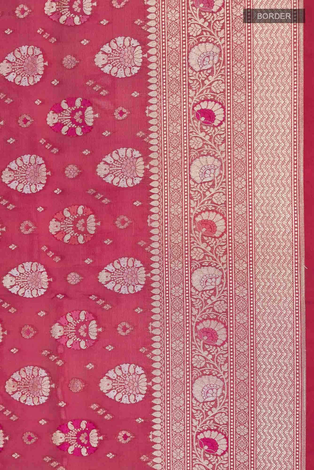 Dark Pink Banarasi Silk Saree