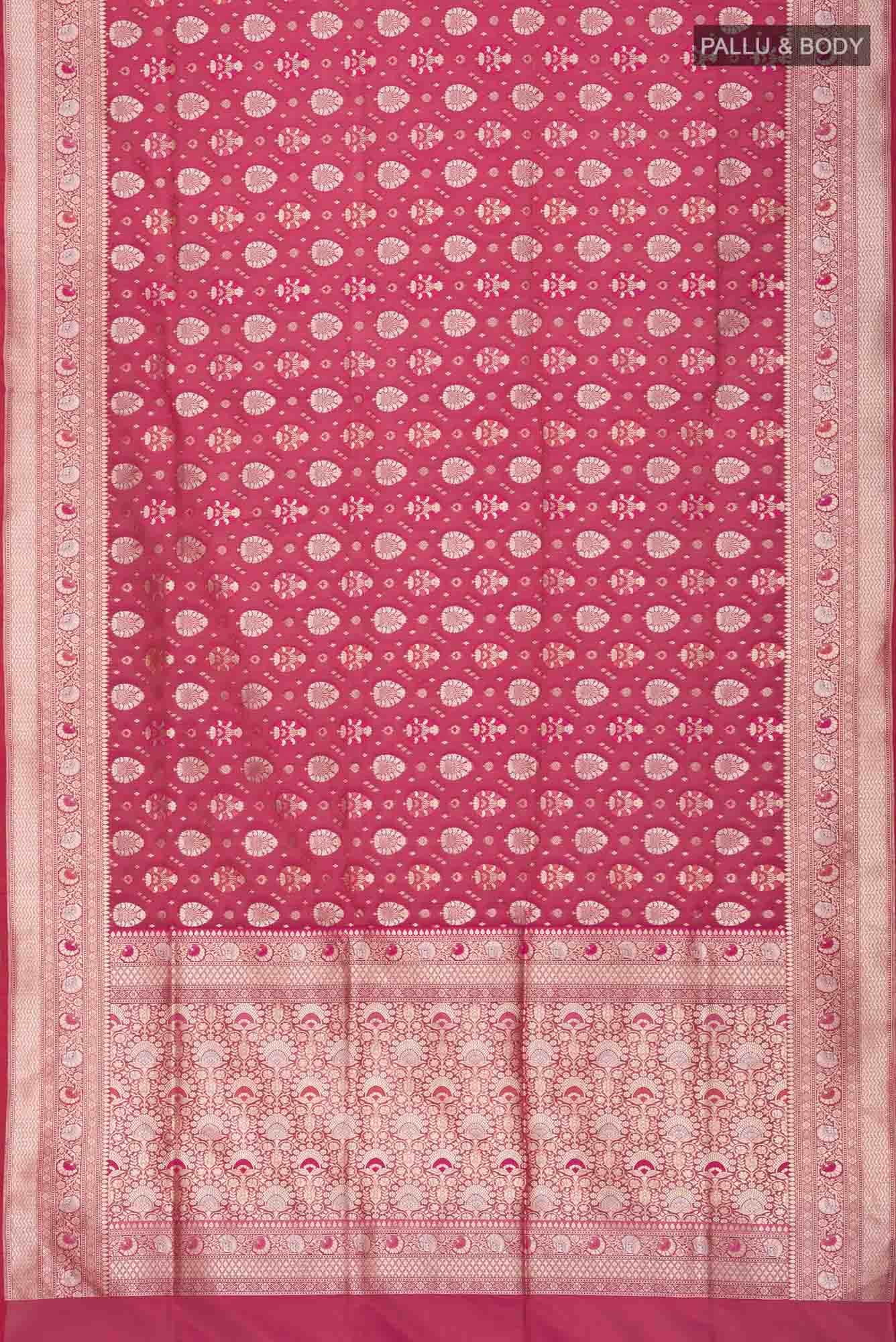 Dark Pink Banarasi Silk Saree
