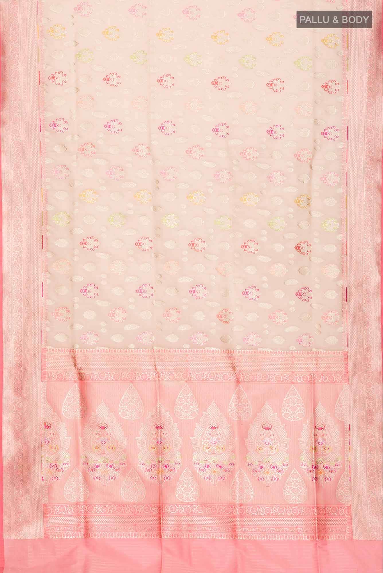 Beige Banarasi Silk Saree