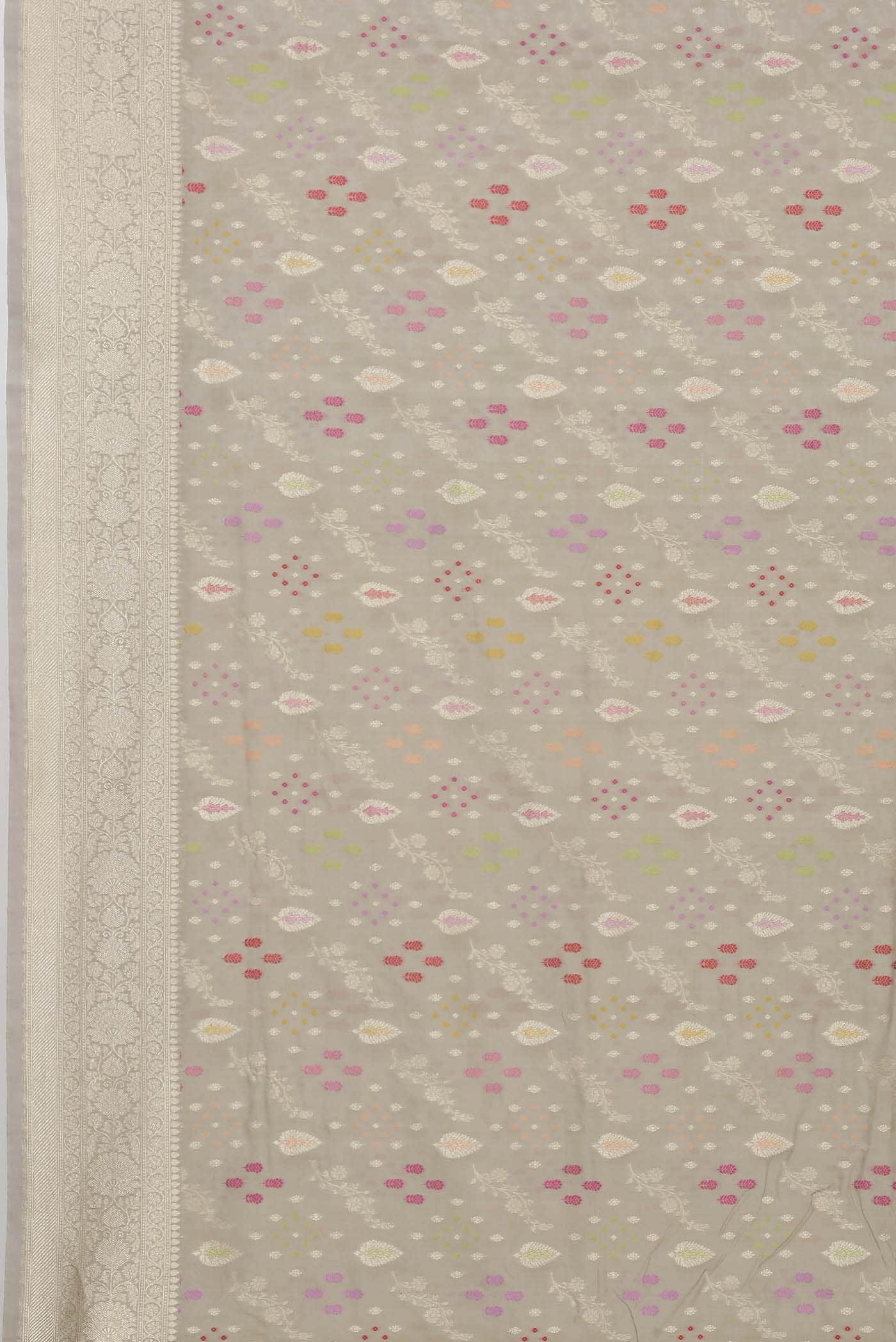 Beige Banarasi Silk Saree