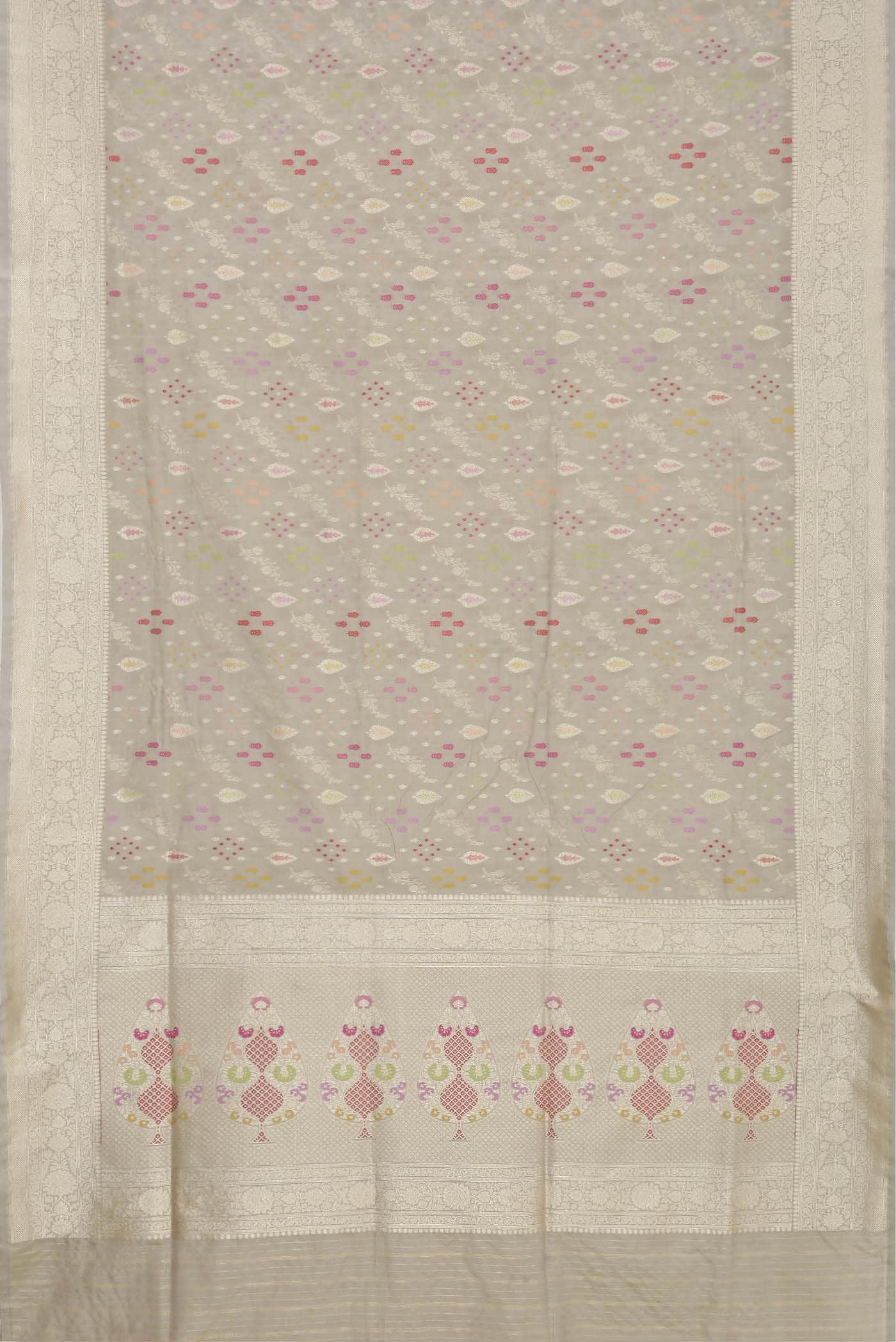 Beige Banarasi Silk Saree