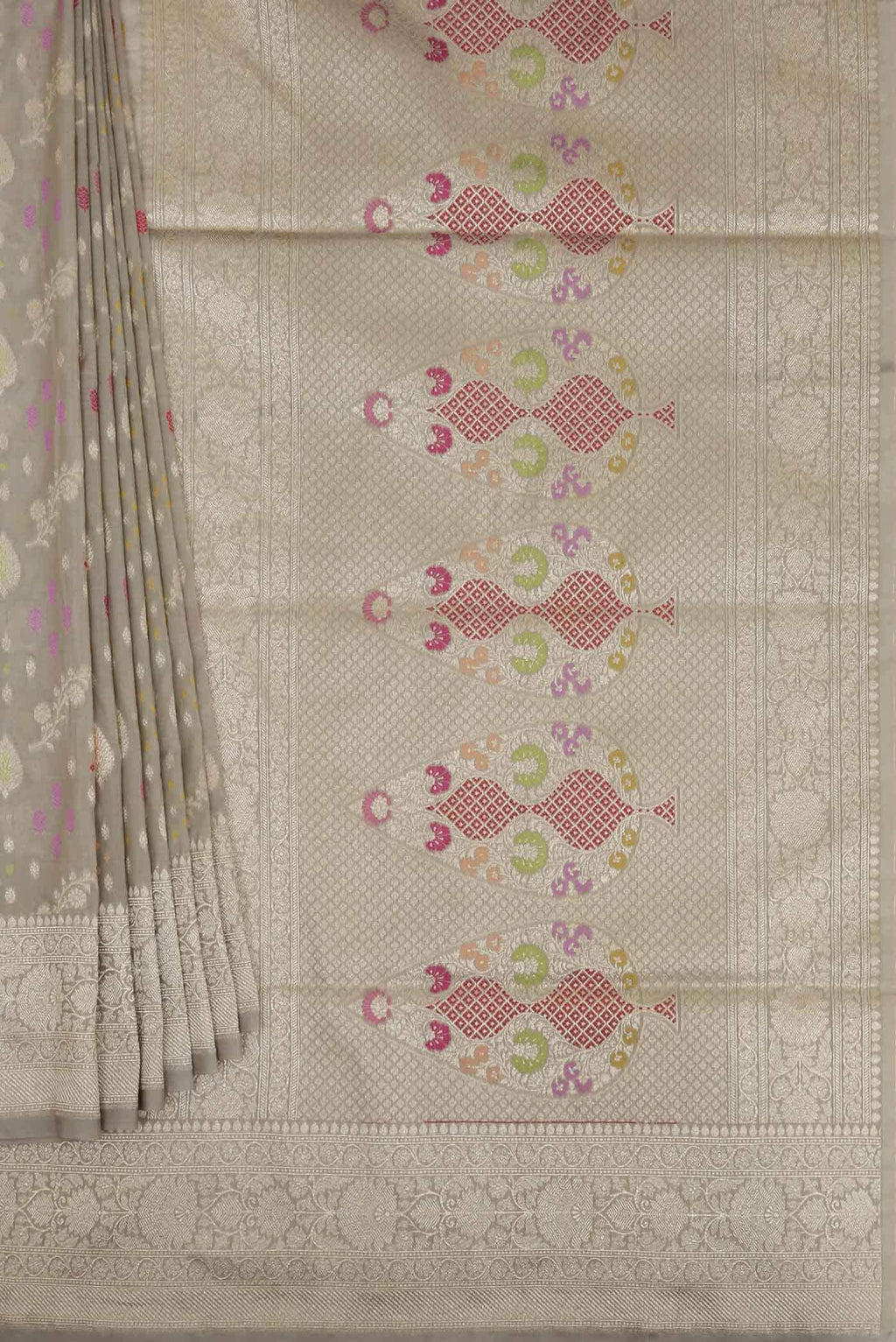 Beige Banarasi Silk Saree
