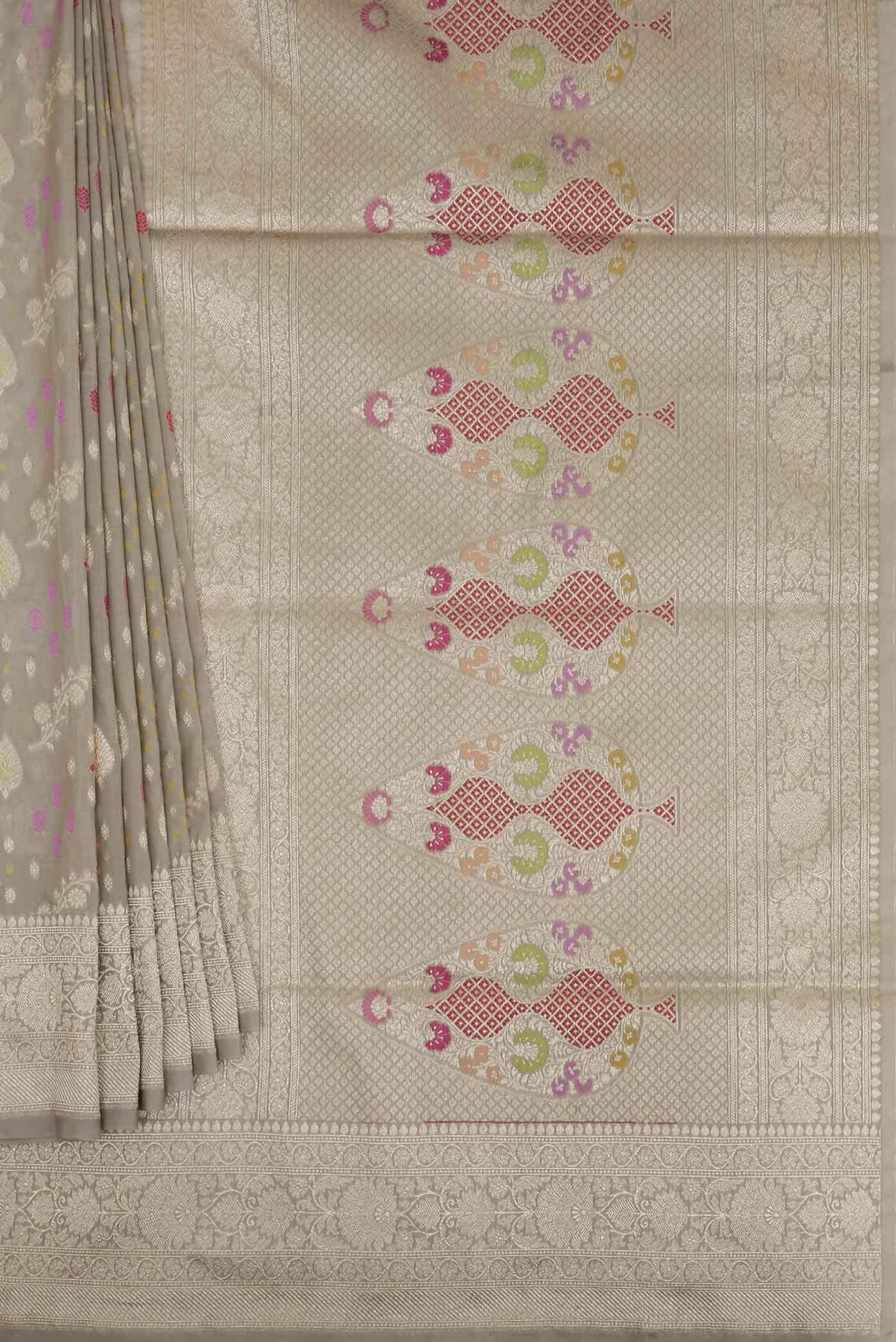 Beige Banarasi Silk Saree