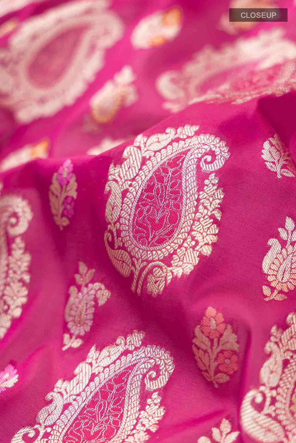 Dark Pink Banarasi Silk Saree