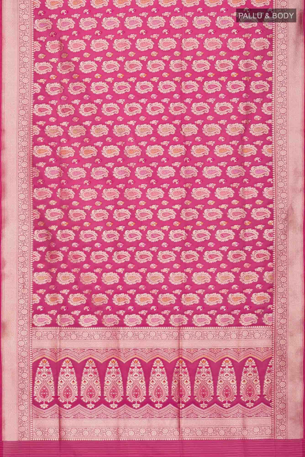 Dark Pink Banarasi Silk Saree