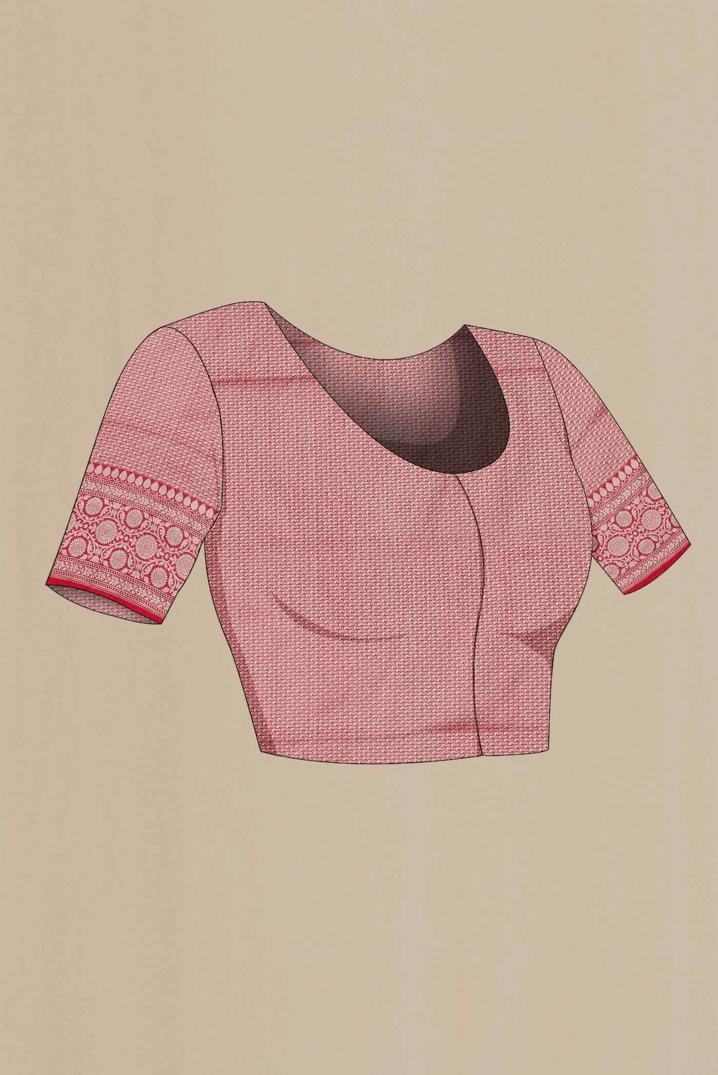 Pink Banarasi Silk Saree