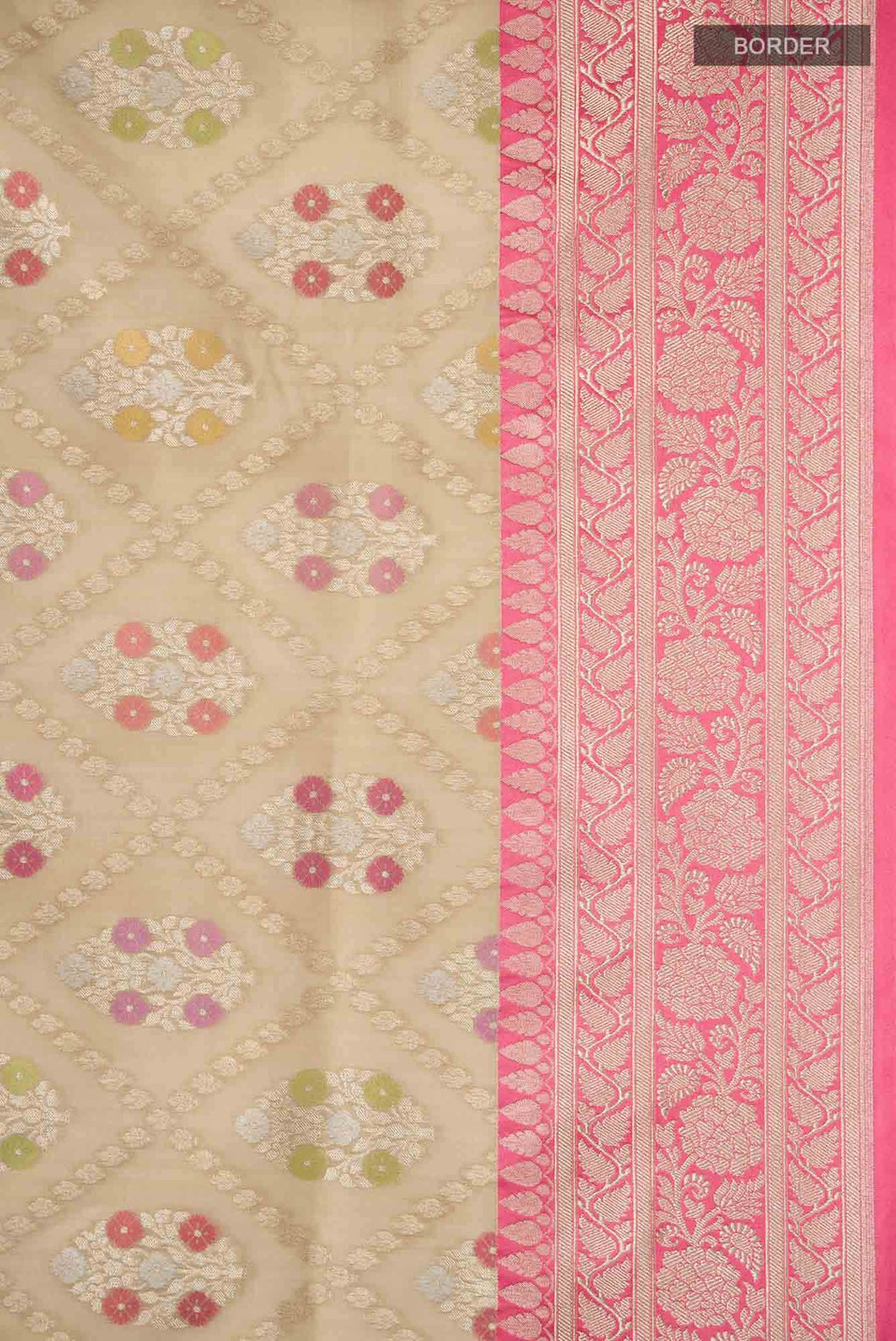 Beige Banarasi Silk Saree