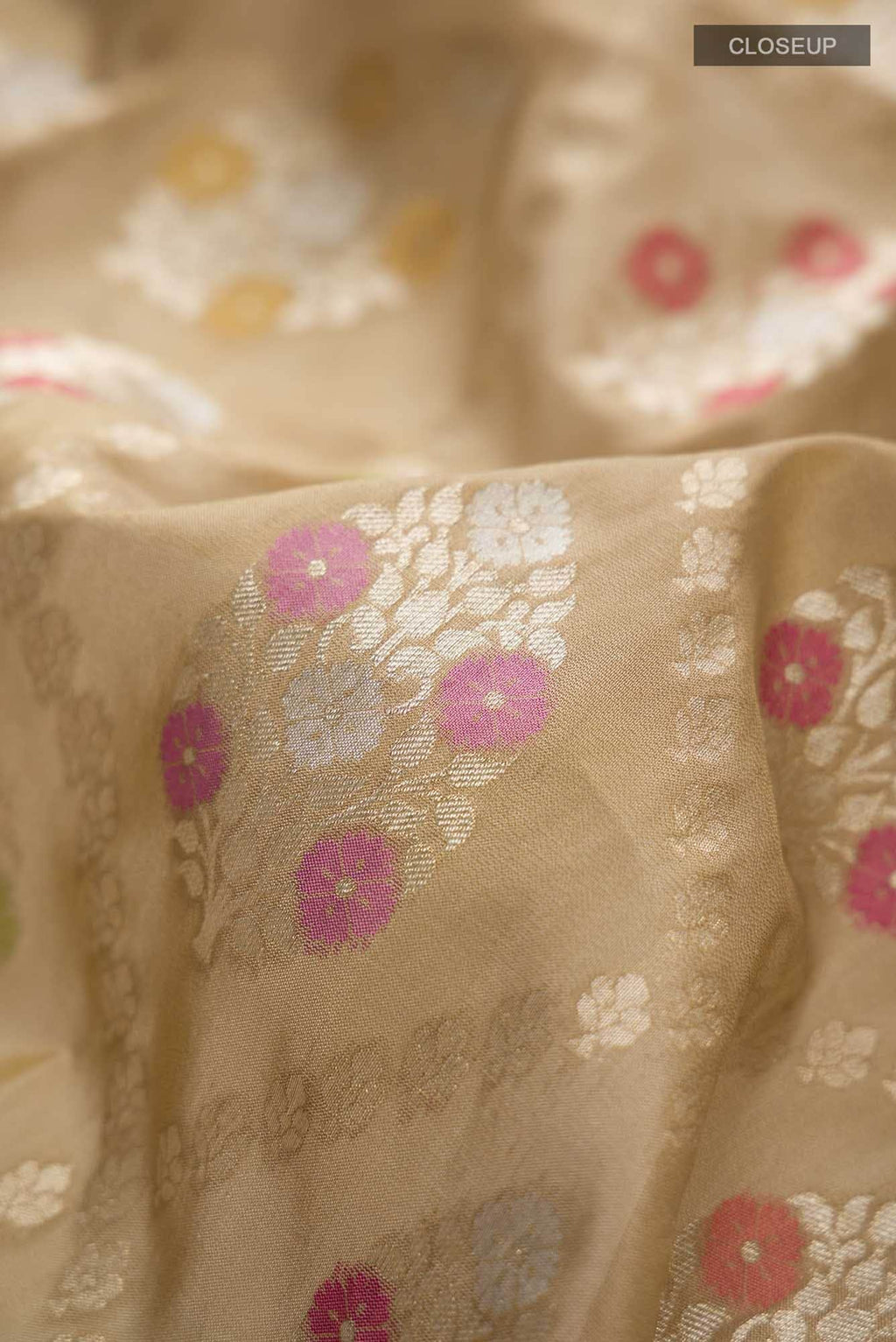 Beige Banarasi Silk Saree
