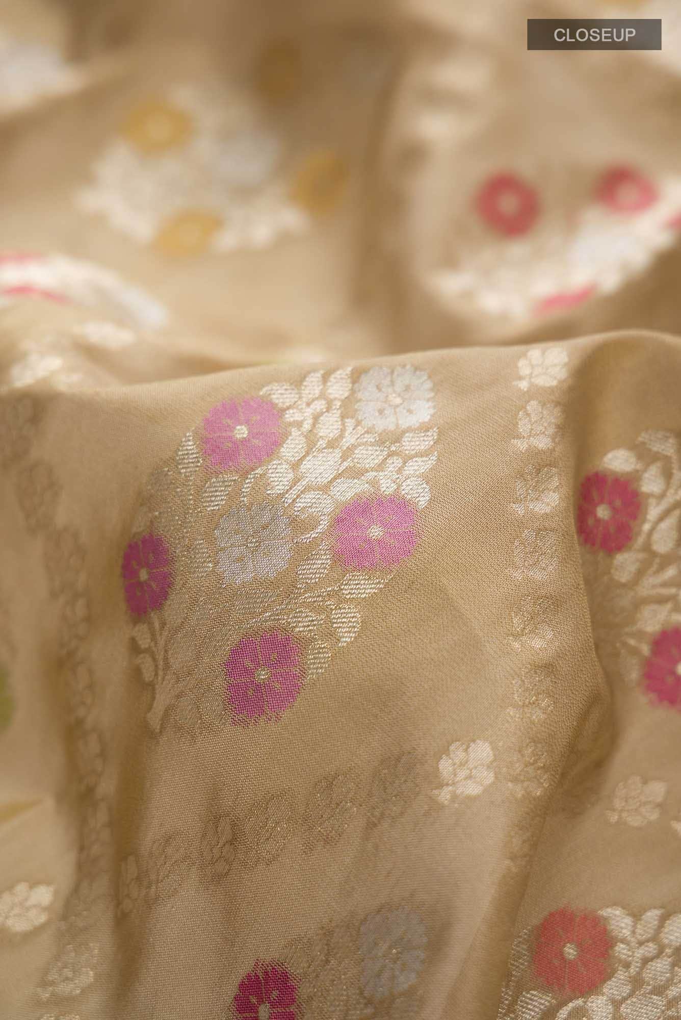 Beige Banarasi Silk Saree