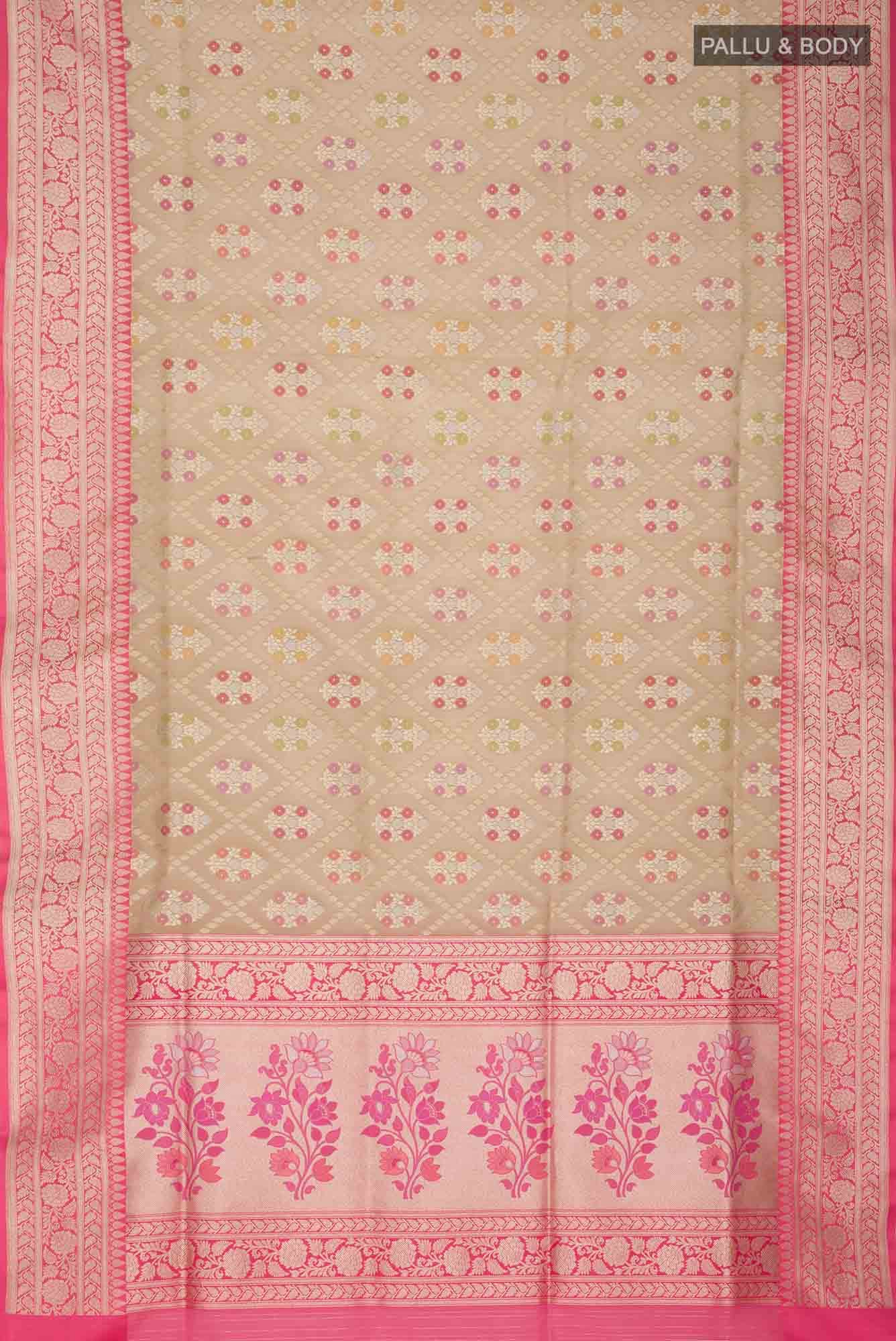 Beige Banarasi Silk Saree