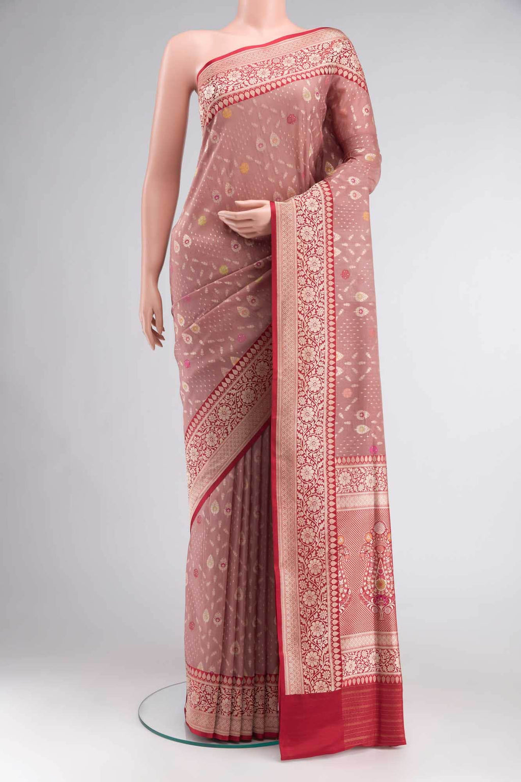 Mauve Banarasi Silk Saree