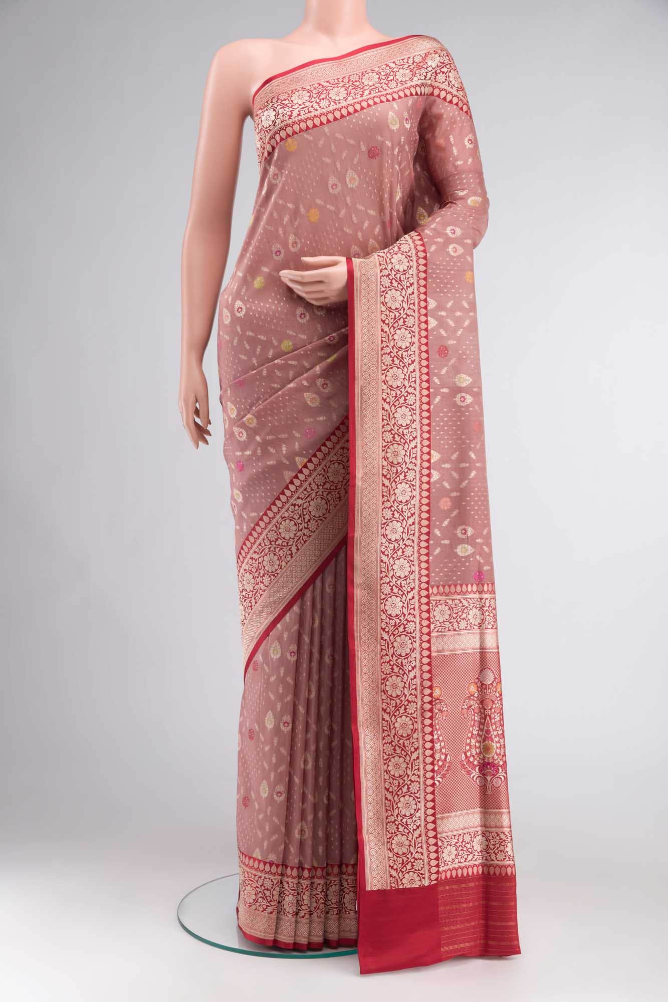 Mauve Banarasi Silk Saree