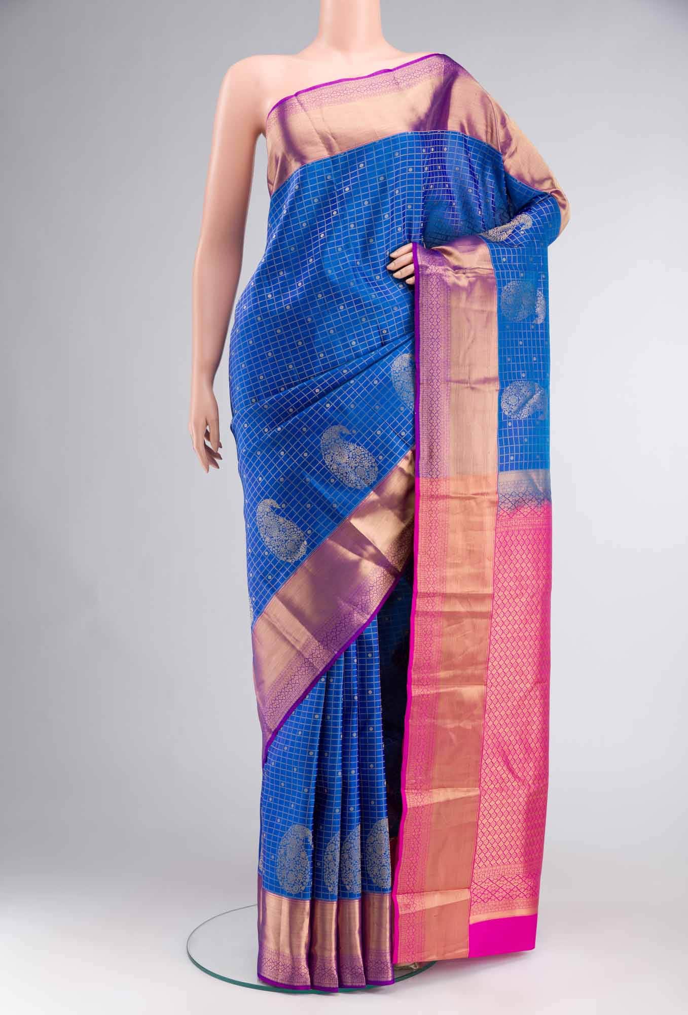 Blue Kanchipuram Silk Saree