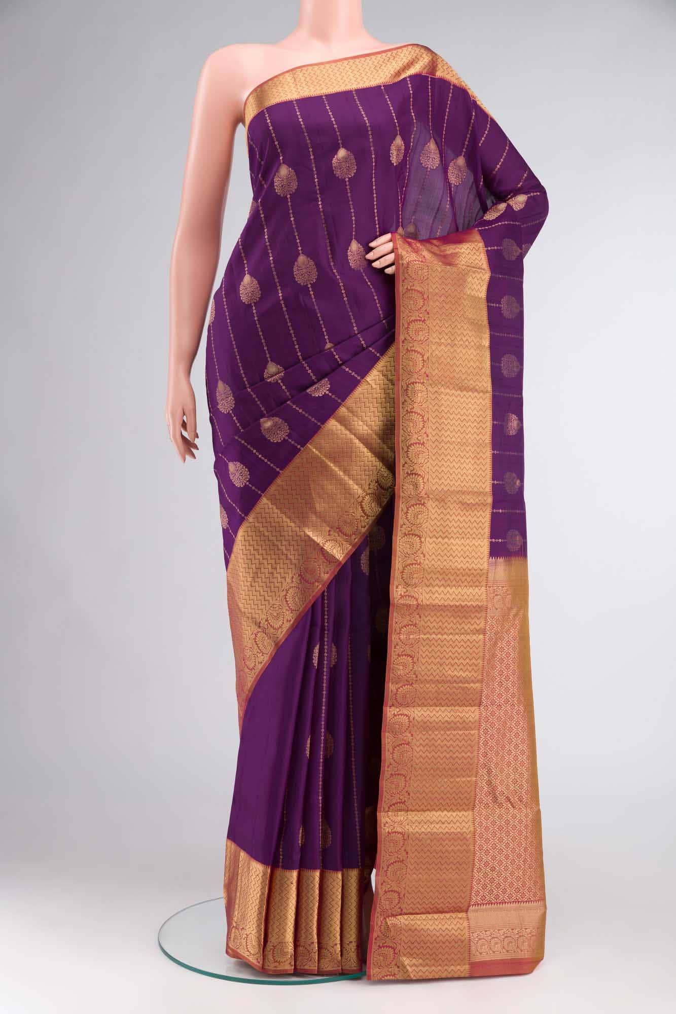 Purple Kanchipuram Silk Saree