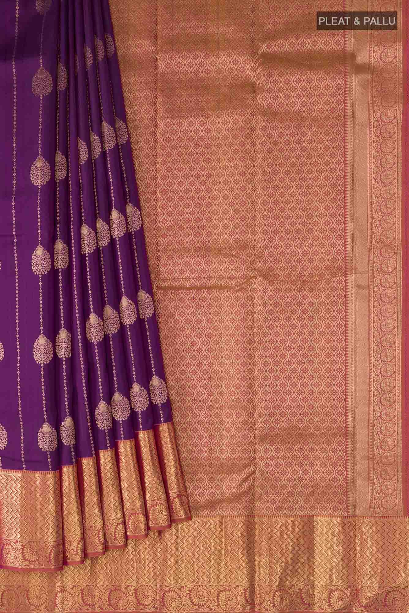 Purple Kanchipuram Silk Saree