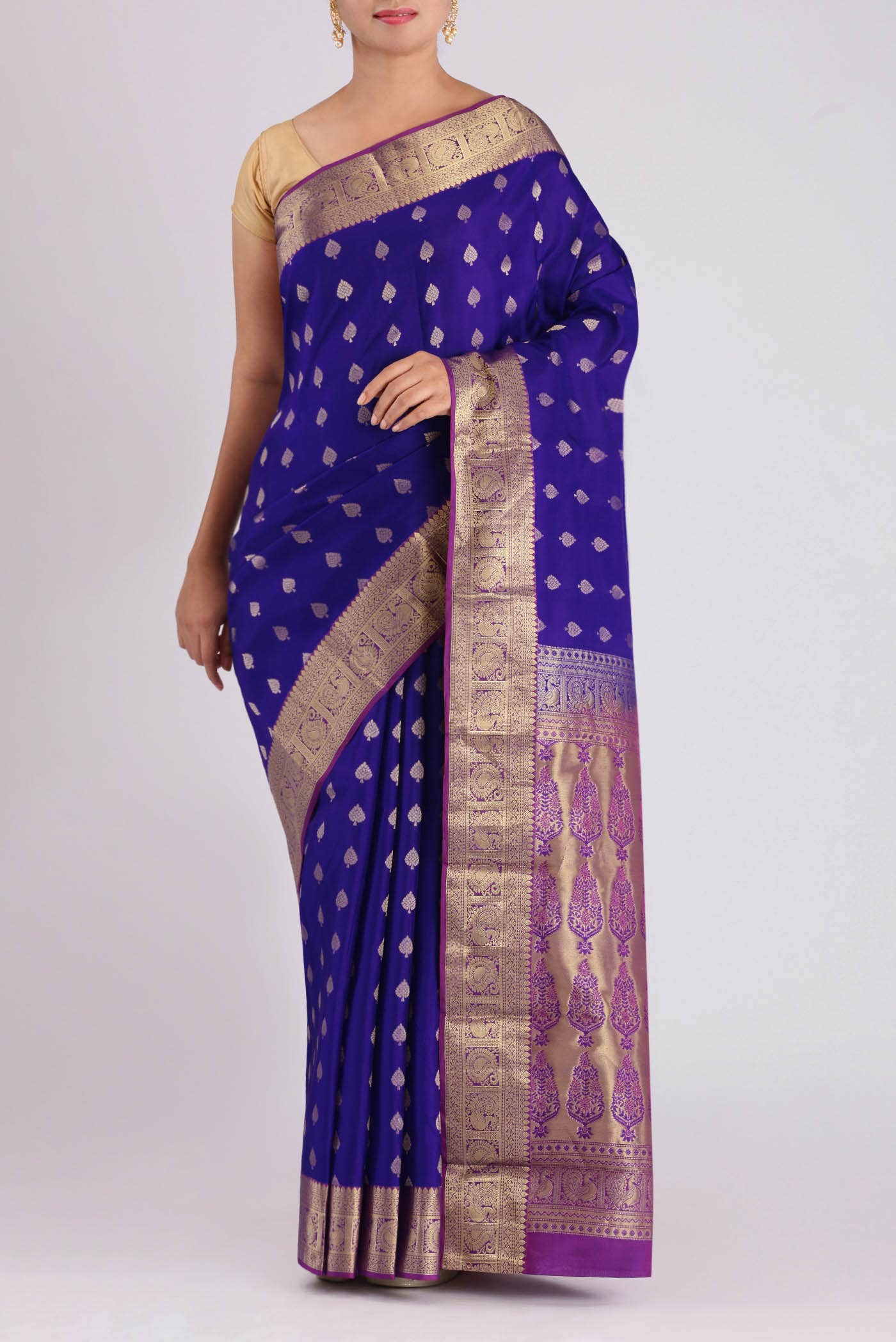 Blue Kanchipuram Silk Saree