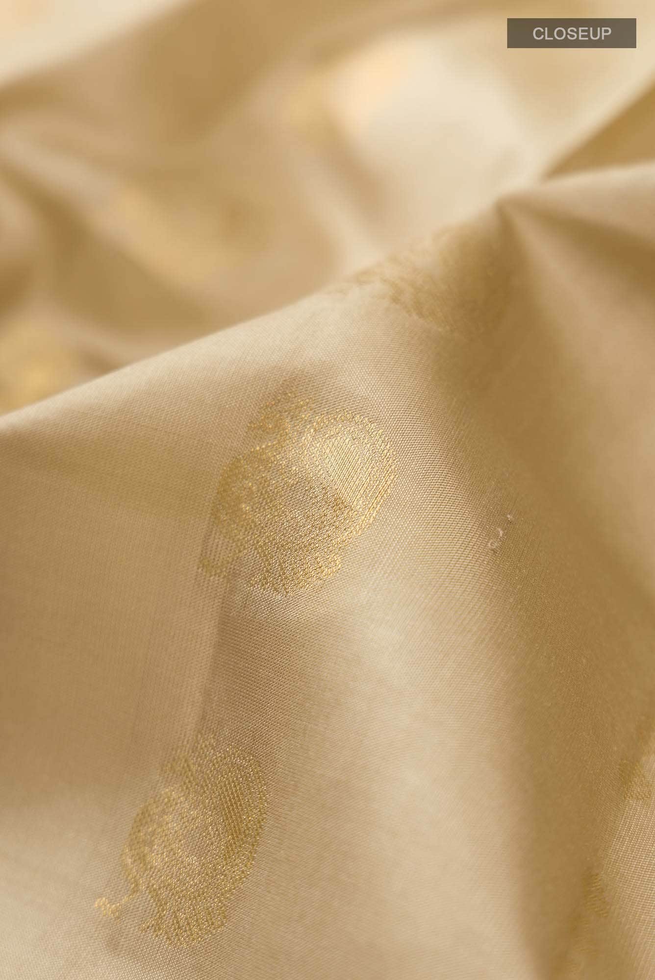 Beige Kanchipuram Silk Saree