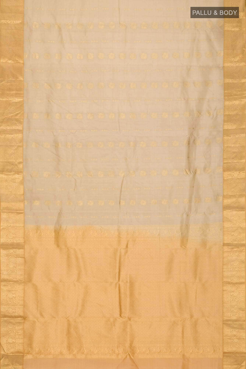 Beige Kanchipuram Silk Saree