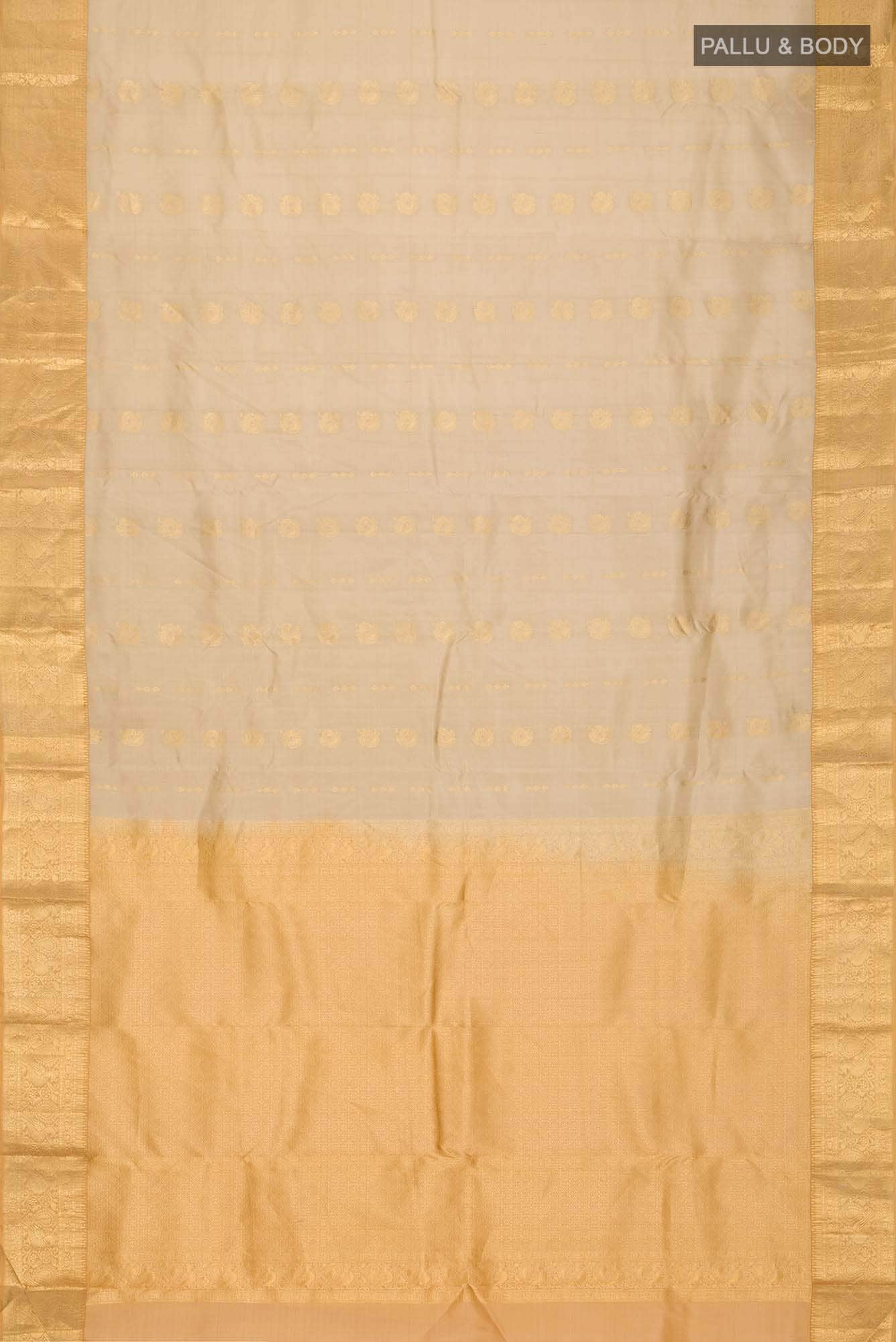 Beige Kanchipuram Silk Saree