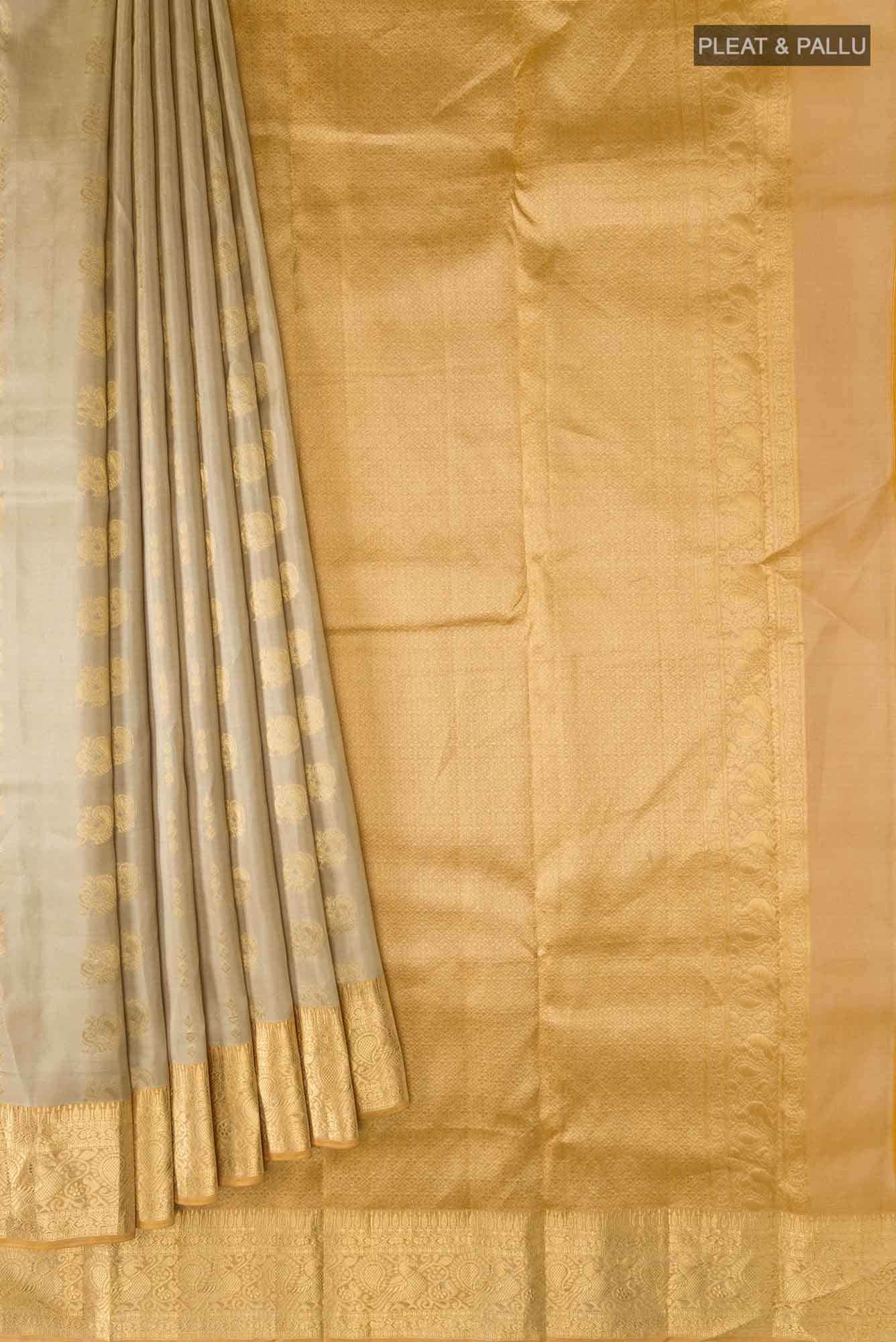 Beige Kanchipuram Silk Saree