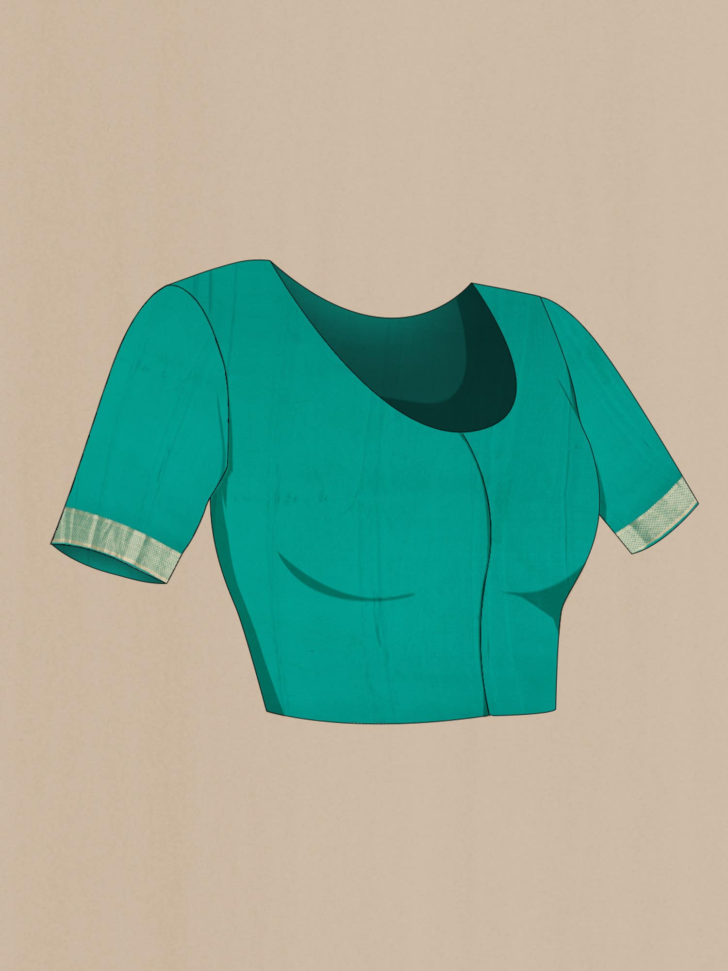 Teal Mysore Crepe Saree