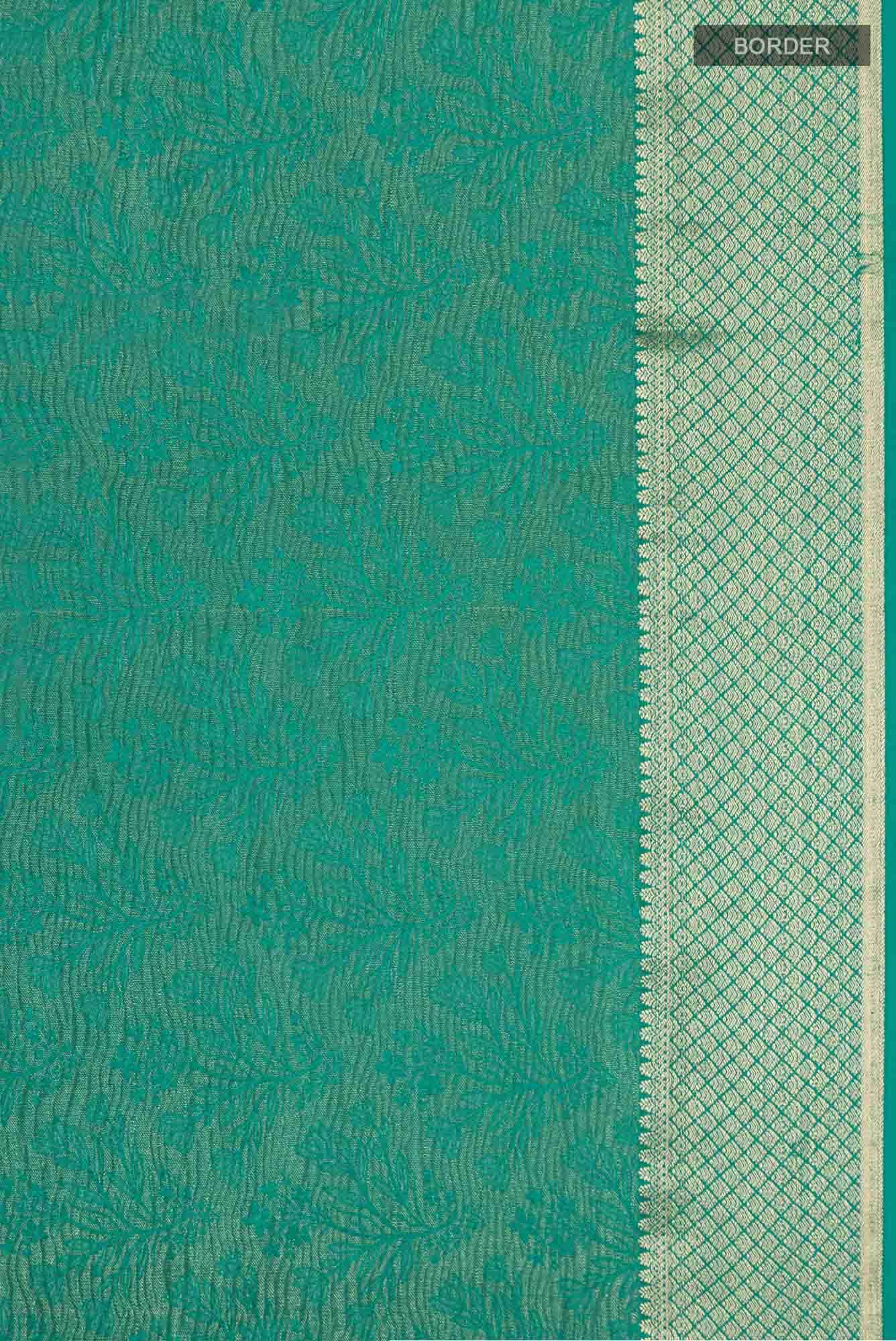Teal Mysore Crepe Saree