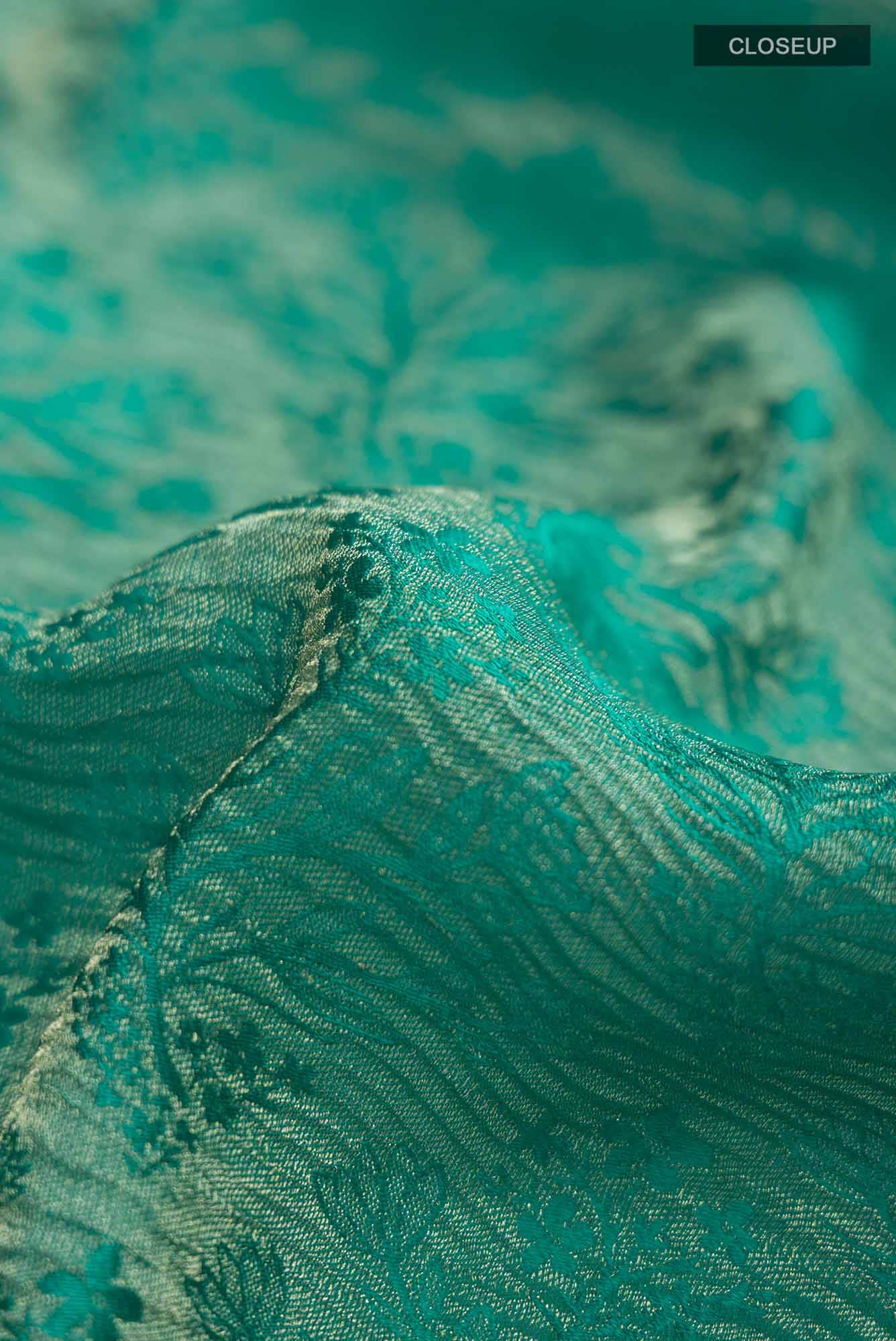 Teal Mysore Crepe Saree
