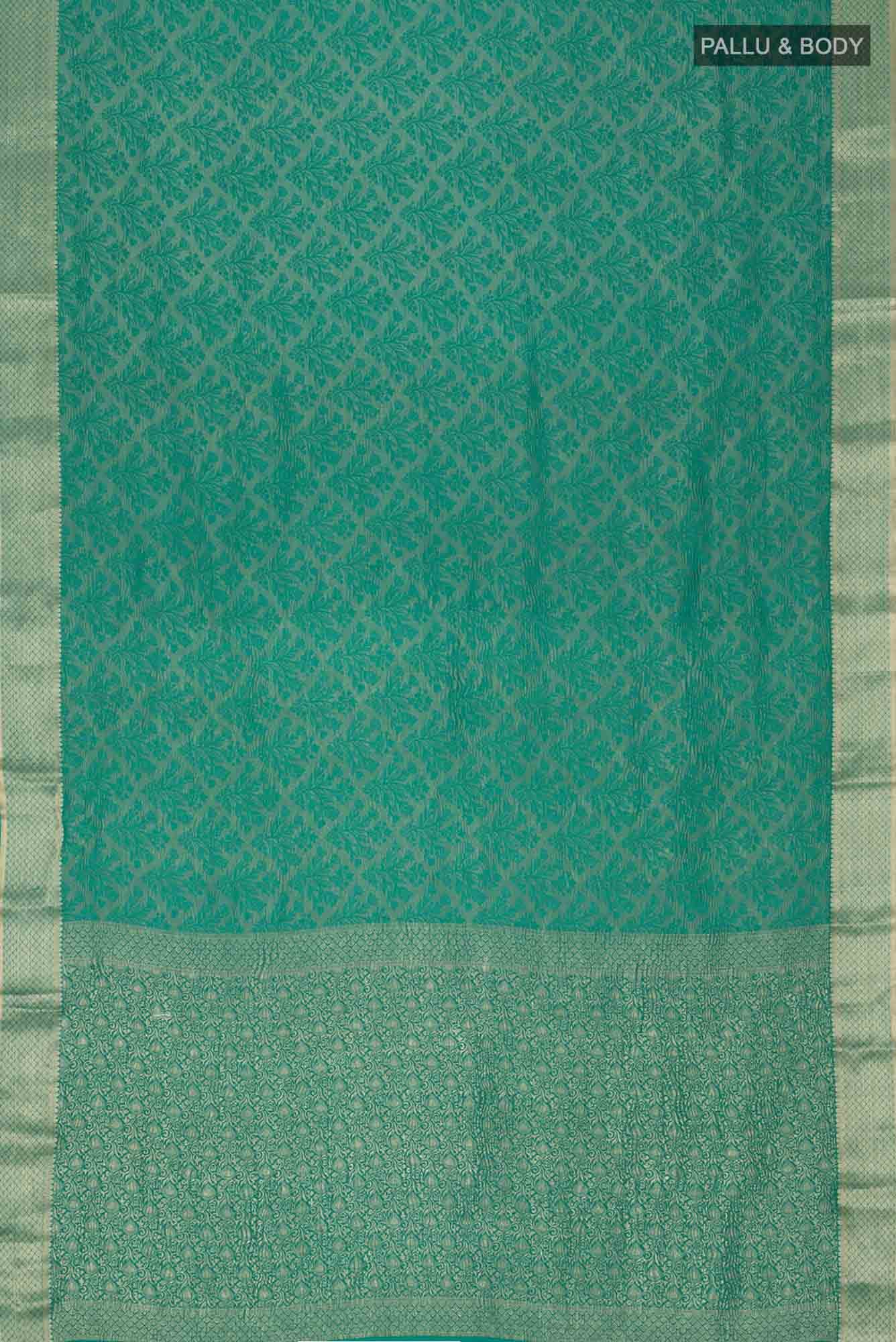 Teal Mysore Crepe Saree