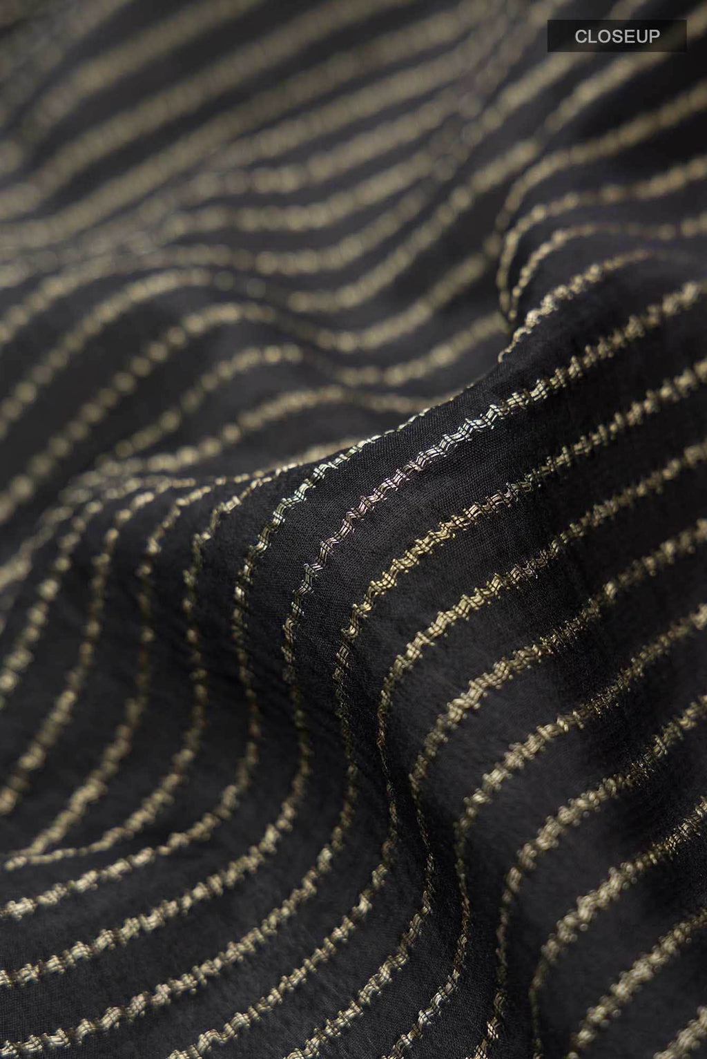 Black Mysore Crepe Saree